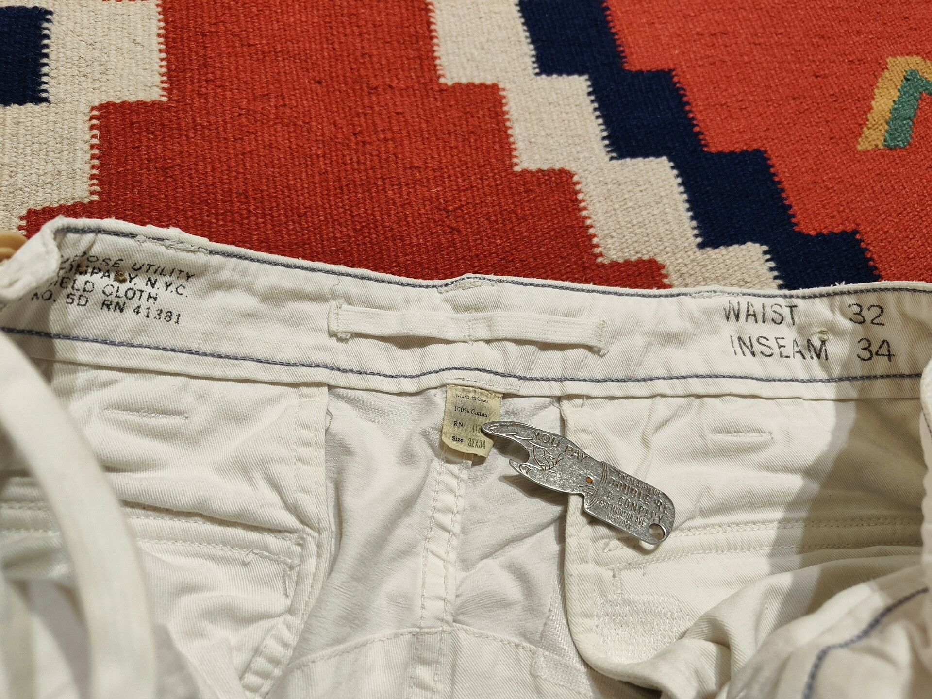 RRL Ralph Lauren RRL Vintage Style White Cargo Pants Size US 32 / EU 48 - 7 Thumbnail