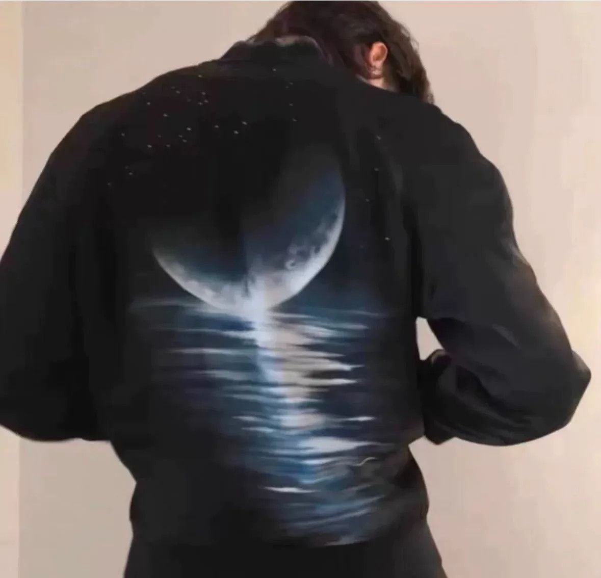 Saint Laurent Paris Saint Laurent Silk Jacket with Moon Design Size US L / EU 52-54 / 3 - 6 Thumbnail