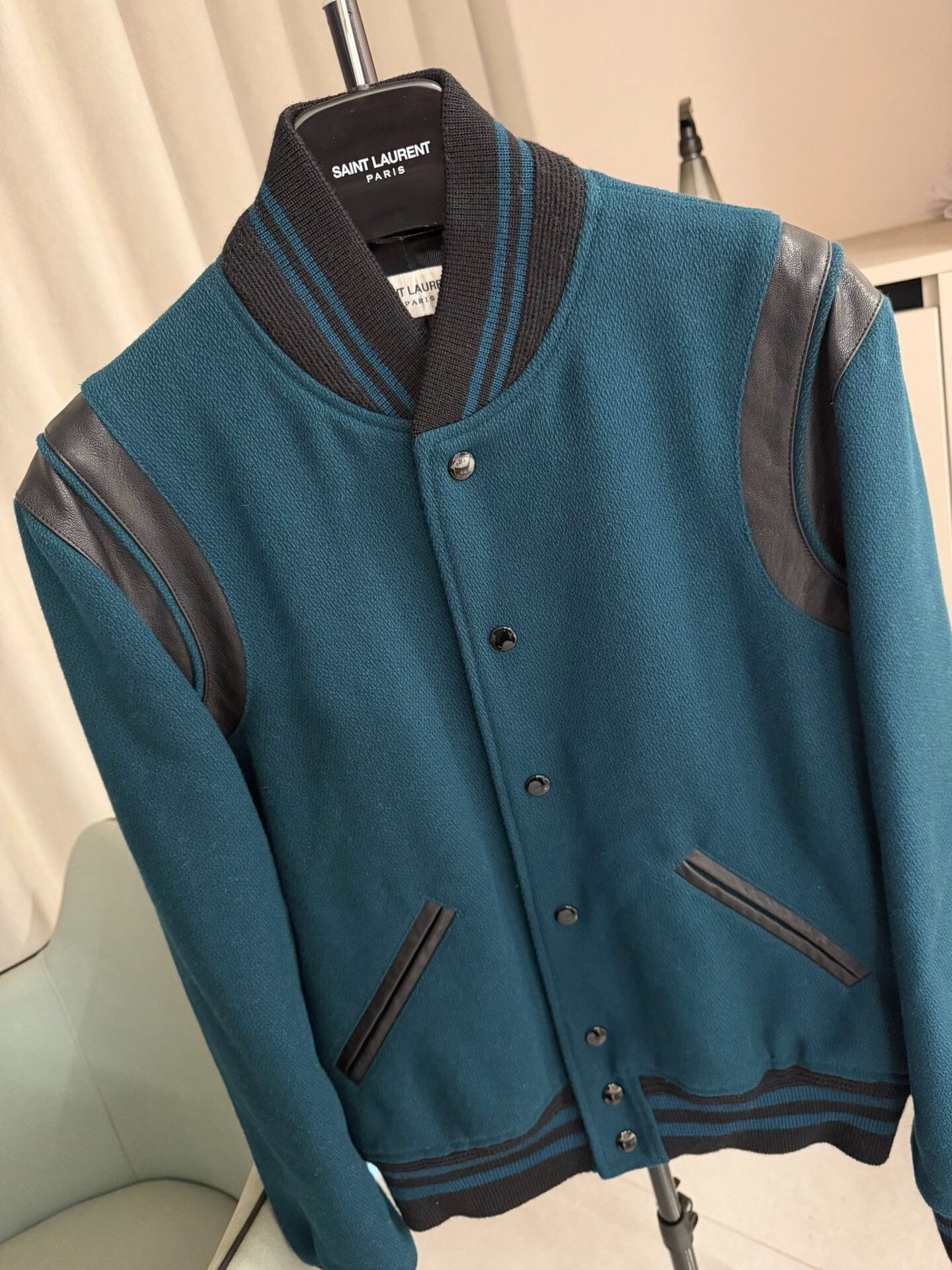 Saint Laurent Paris Saint Laurent Teddy Baseball Jacket Size US S / EU 44-46 / 1 - 2 Thumbnail