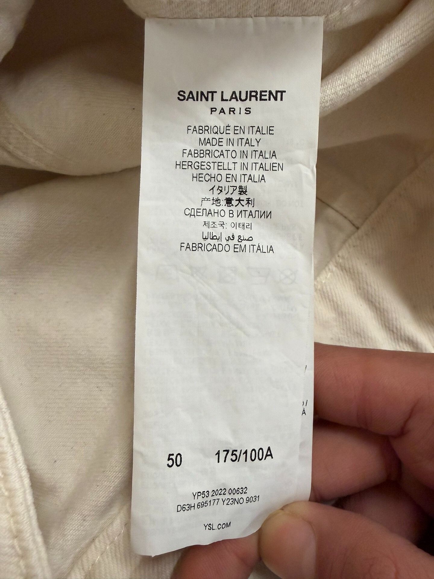 Saint Laurent Paris Saint Laurent Beige Denim Jacket Size 50 Size US M / EU 48-50 / 2 - 5 Thumbnail