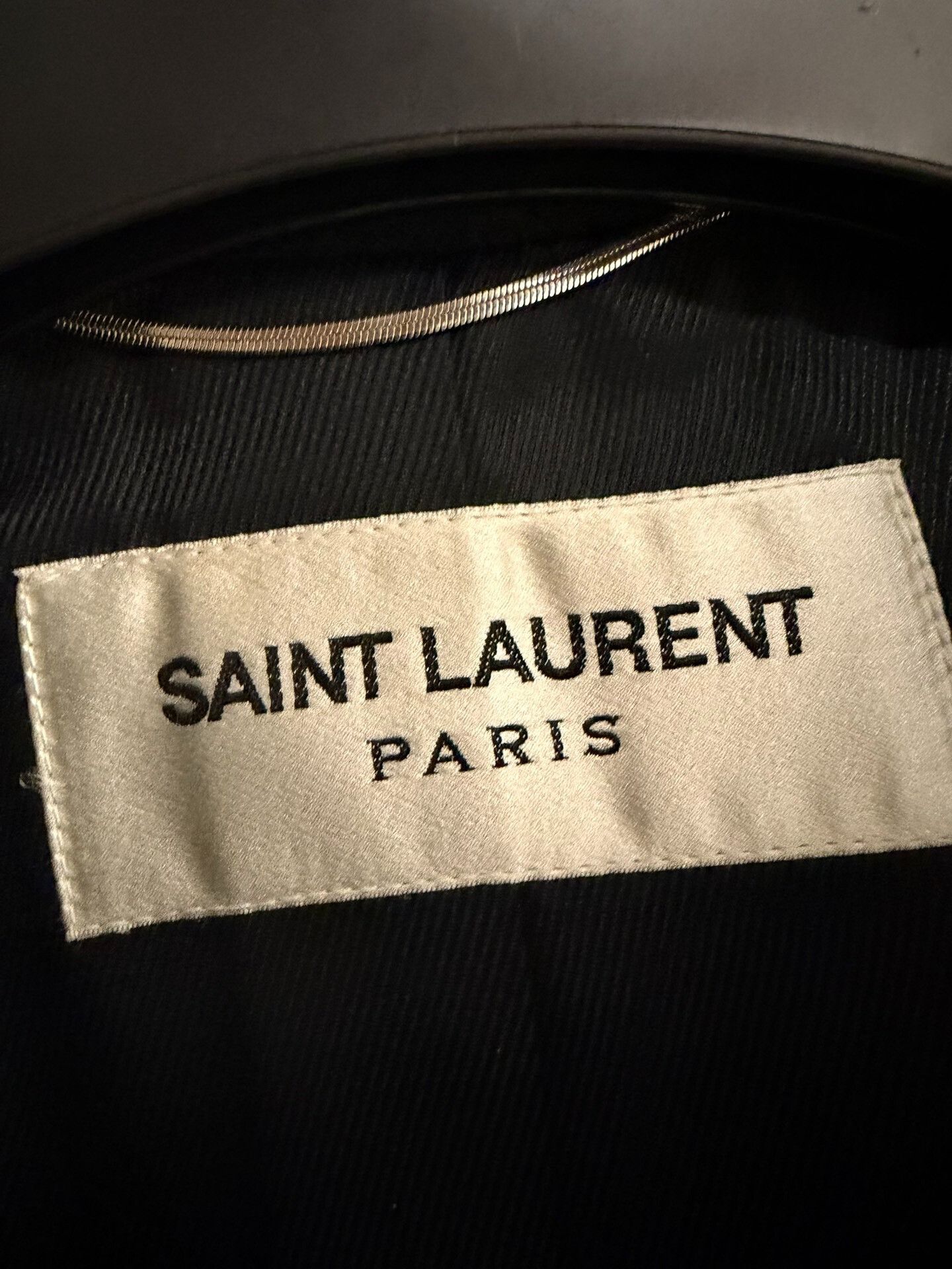 Saint Laurent Paris Saint Laurent Black Leather Wool Jacket Size US L / EU 52-54 / 3 - 2 Thumbnail