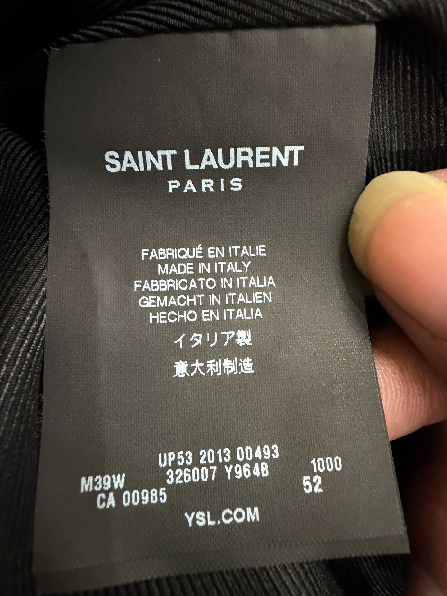 Saint Laurent Paris Saint Laurent Black Leather Wool Jacket Size US L / EU 52-54 / 3 - 5 Thumbnail
