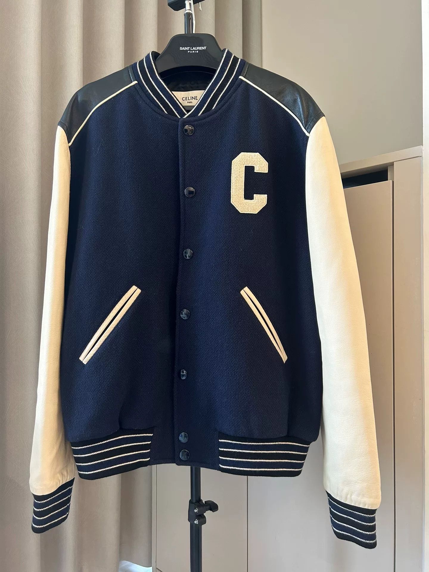 Celine Celine Vintage Style Baseball Jacket Size US L / EU 52-54 / 3 - 3 Thumbnail