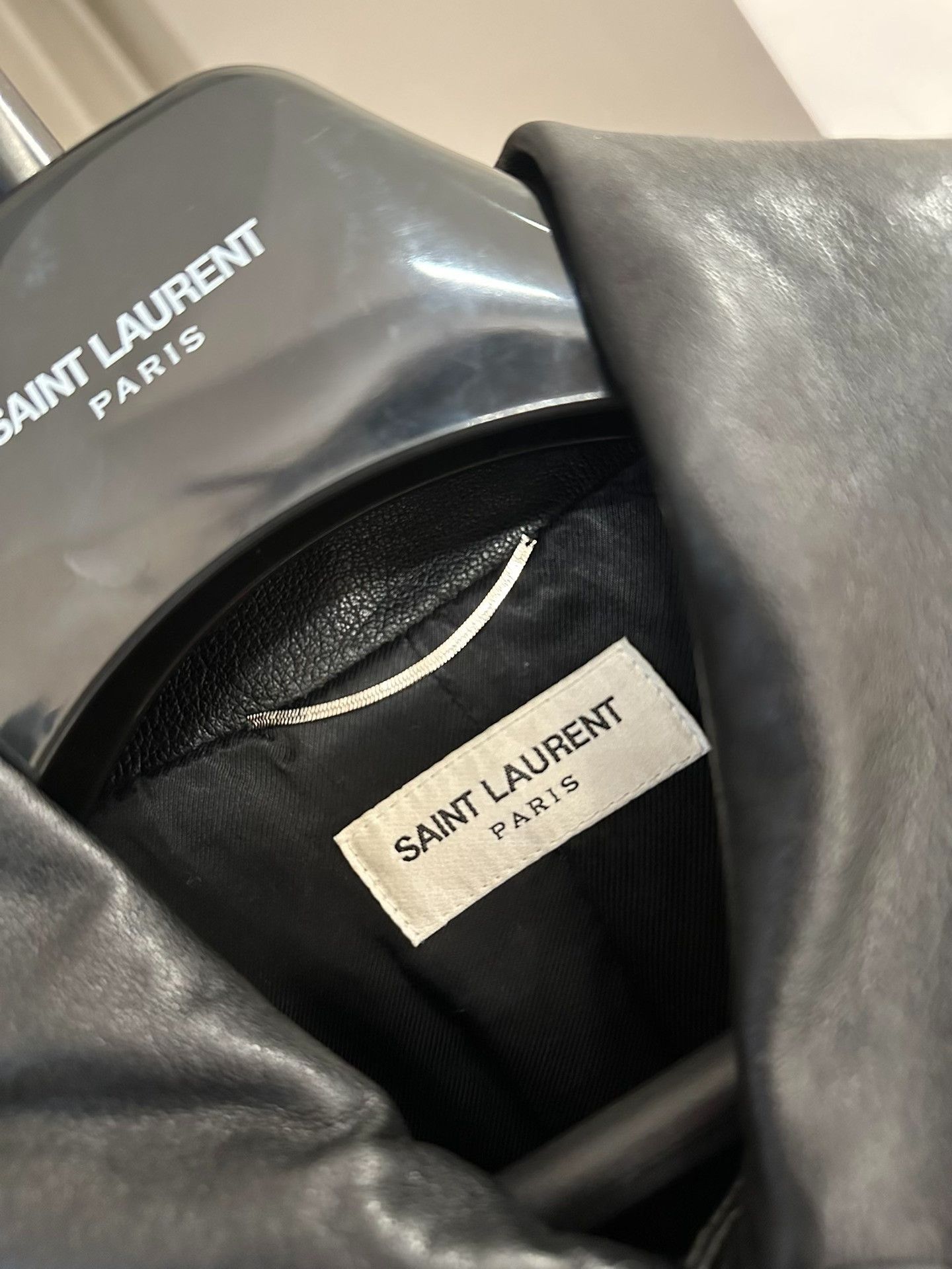 Saint Laurent Paris Saint Laurent Leather Jacket with Lapel Size US L / EU 52-54 / 3 - 2 Thumbnail