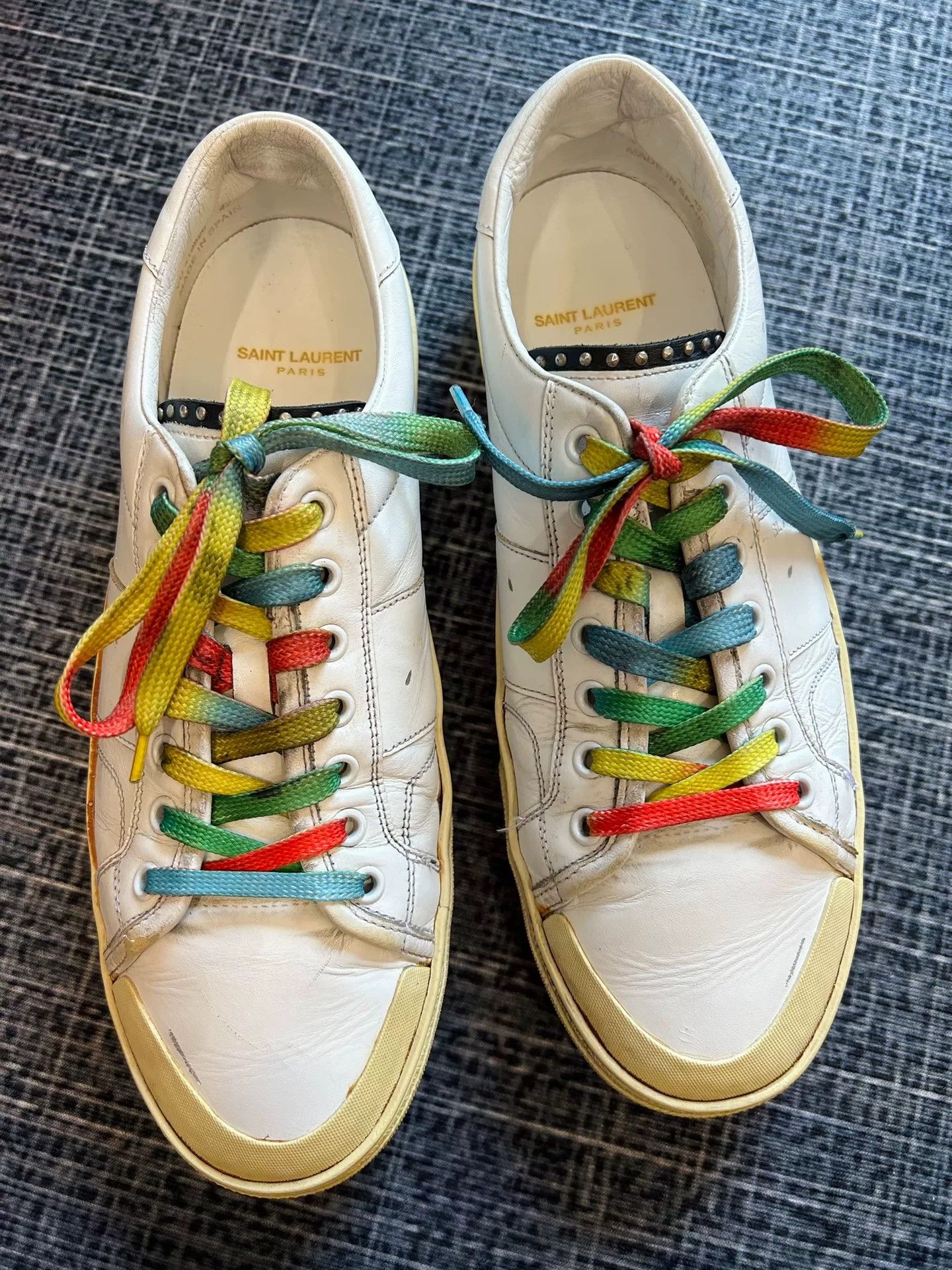 Saint Laurent Paris Saint Laurent Rainbow Studded Sneakers Size US 9.5 / EU 42-43 - 2 Thumbnail