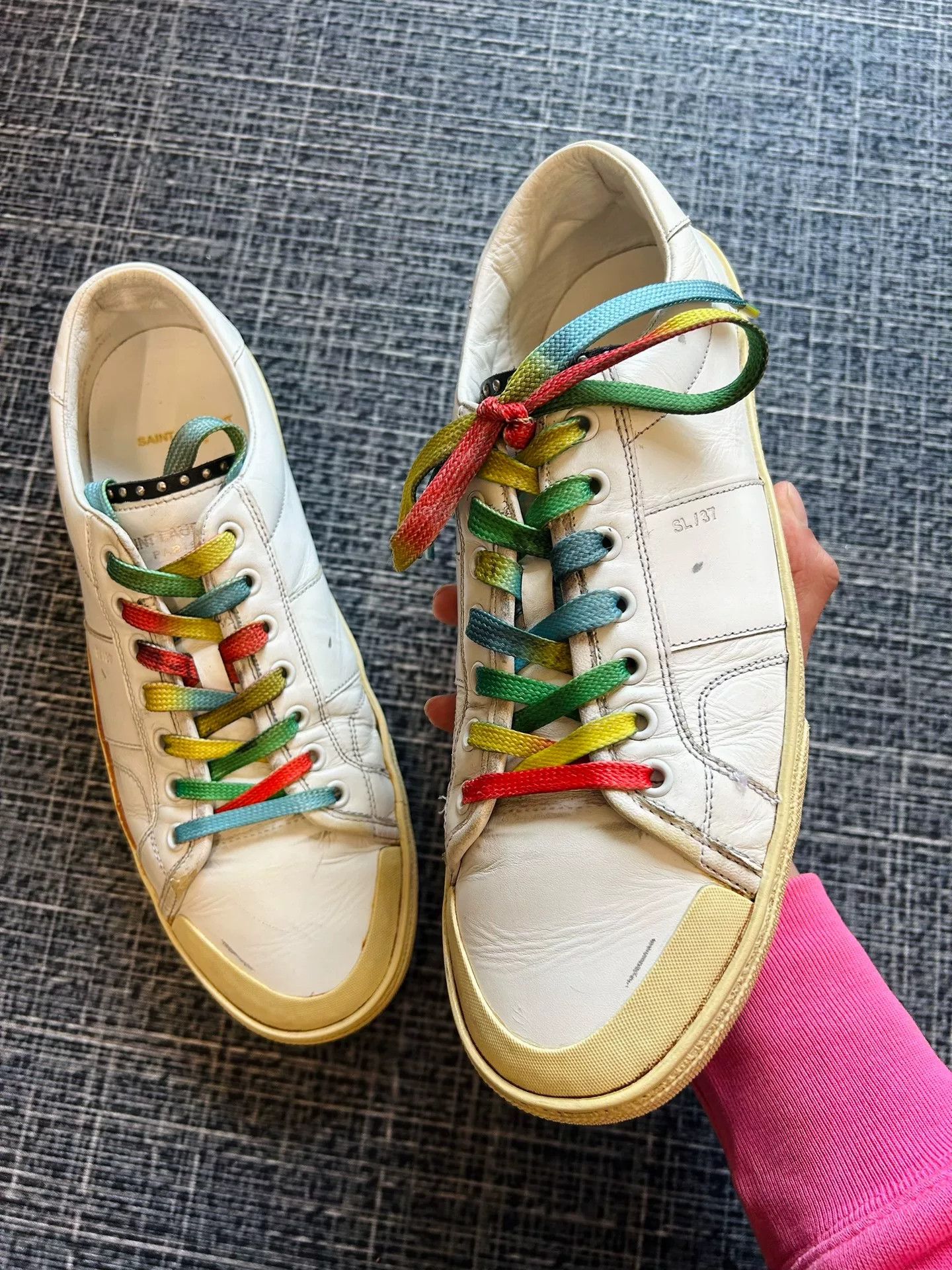 Saint Laurent Paris Saint Laurent Rainbow Studded Sneakers Size US 9.5 / EU 42-43 - 3 Thumbnail