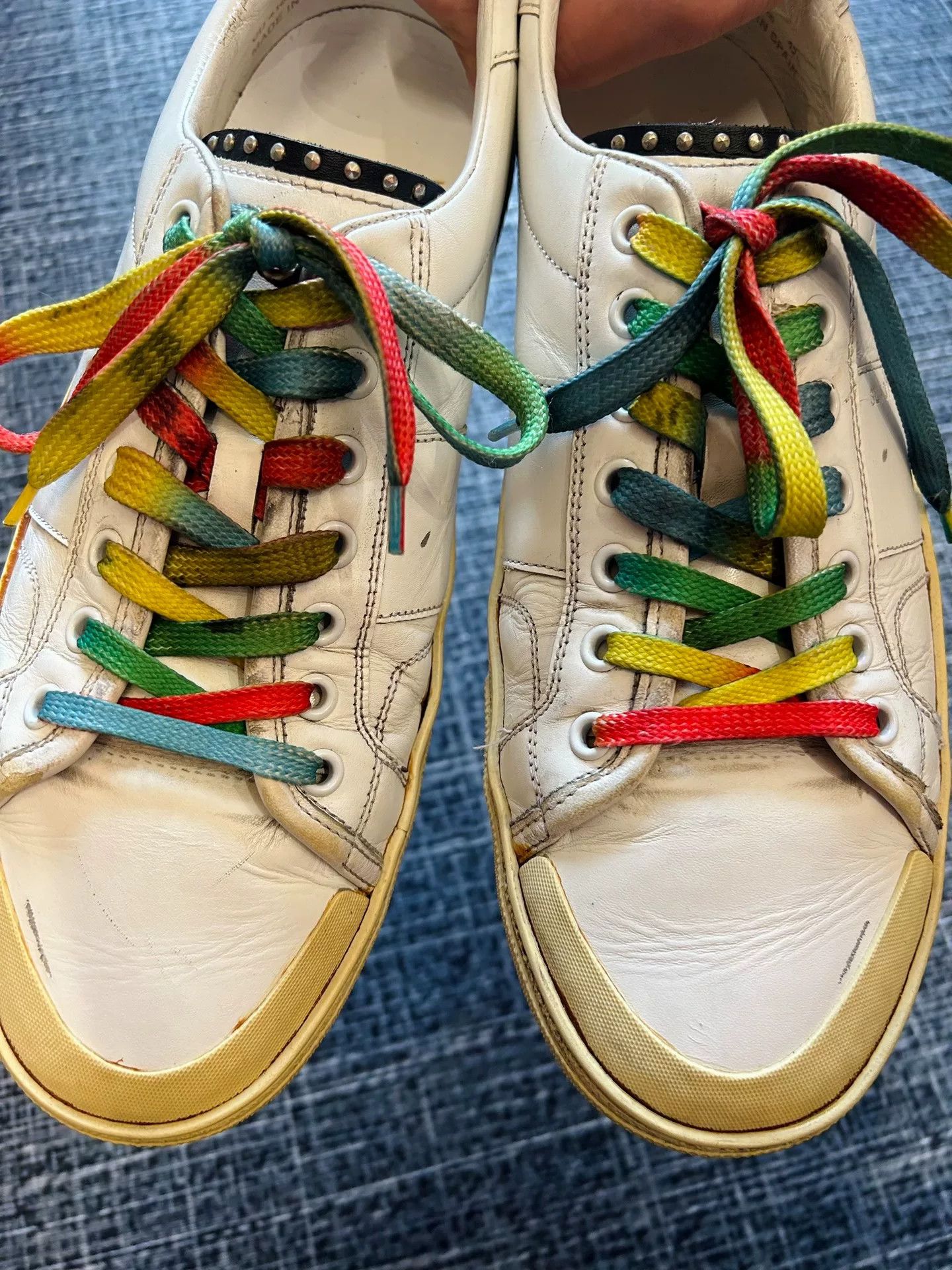 Saint Laurent Paris Saint Laurent Rainbow Studded Sneakers Size US 9.5 / EU 42-43 - 8 Thumbnail