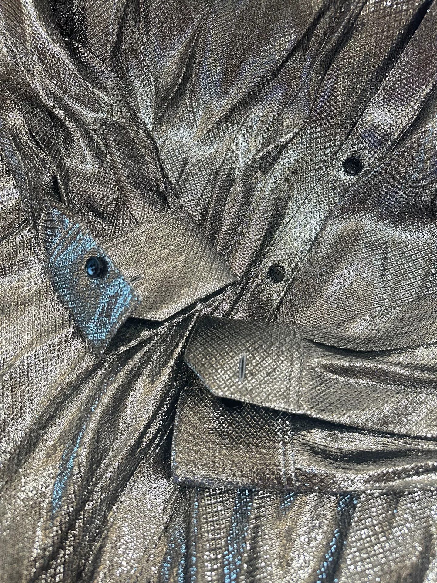 Celine Celine Silver Snake Print Silk Shirt Size US XXS / EU 40 - 3 Thumbnail