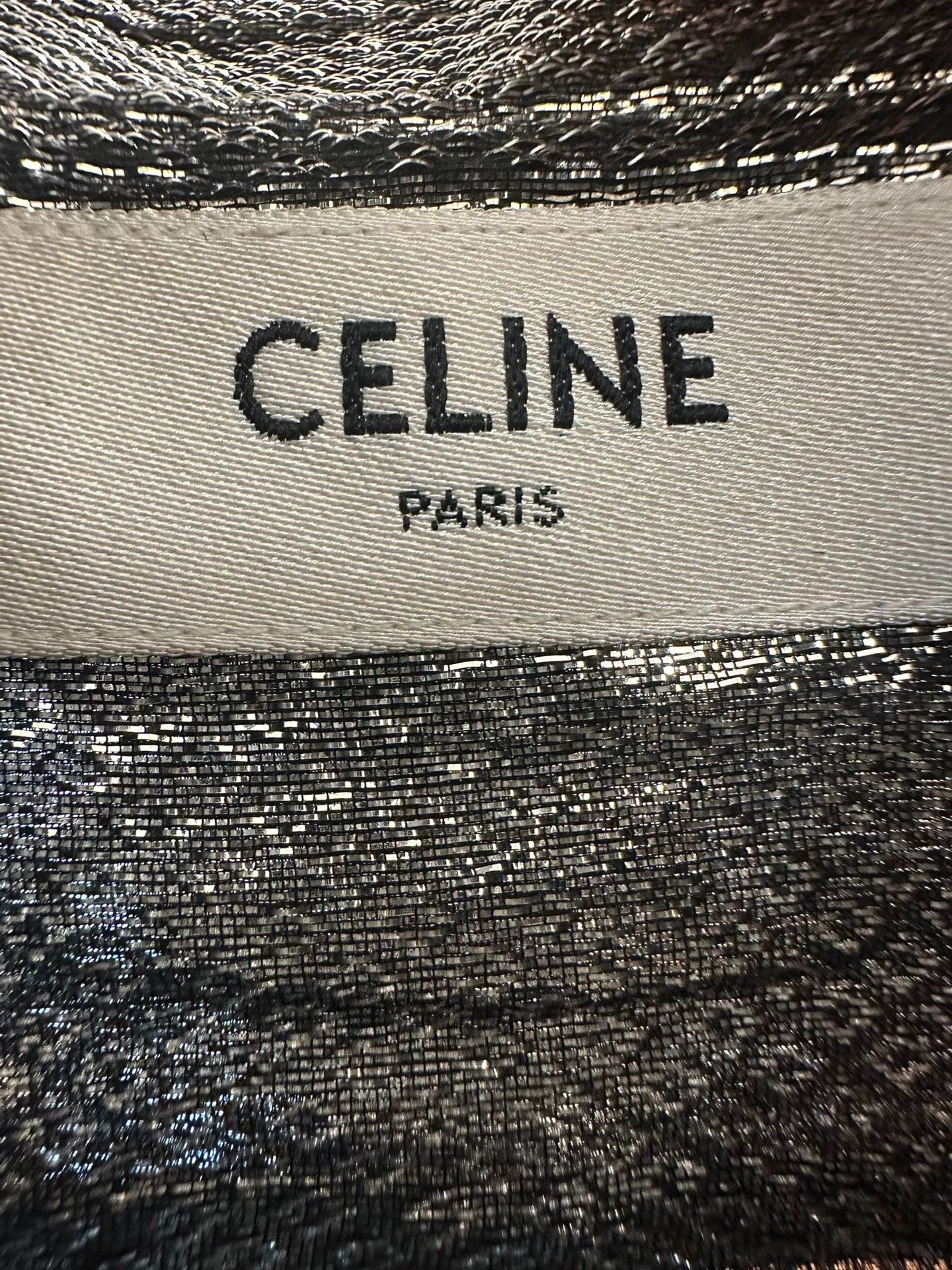 Celine Celine Silver Snake Print Silk Shirt Size US XXS / EU 40 - 2 Thumbnail