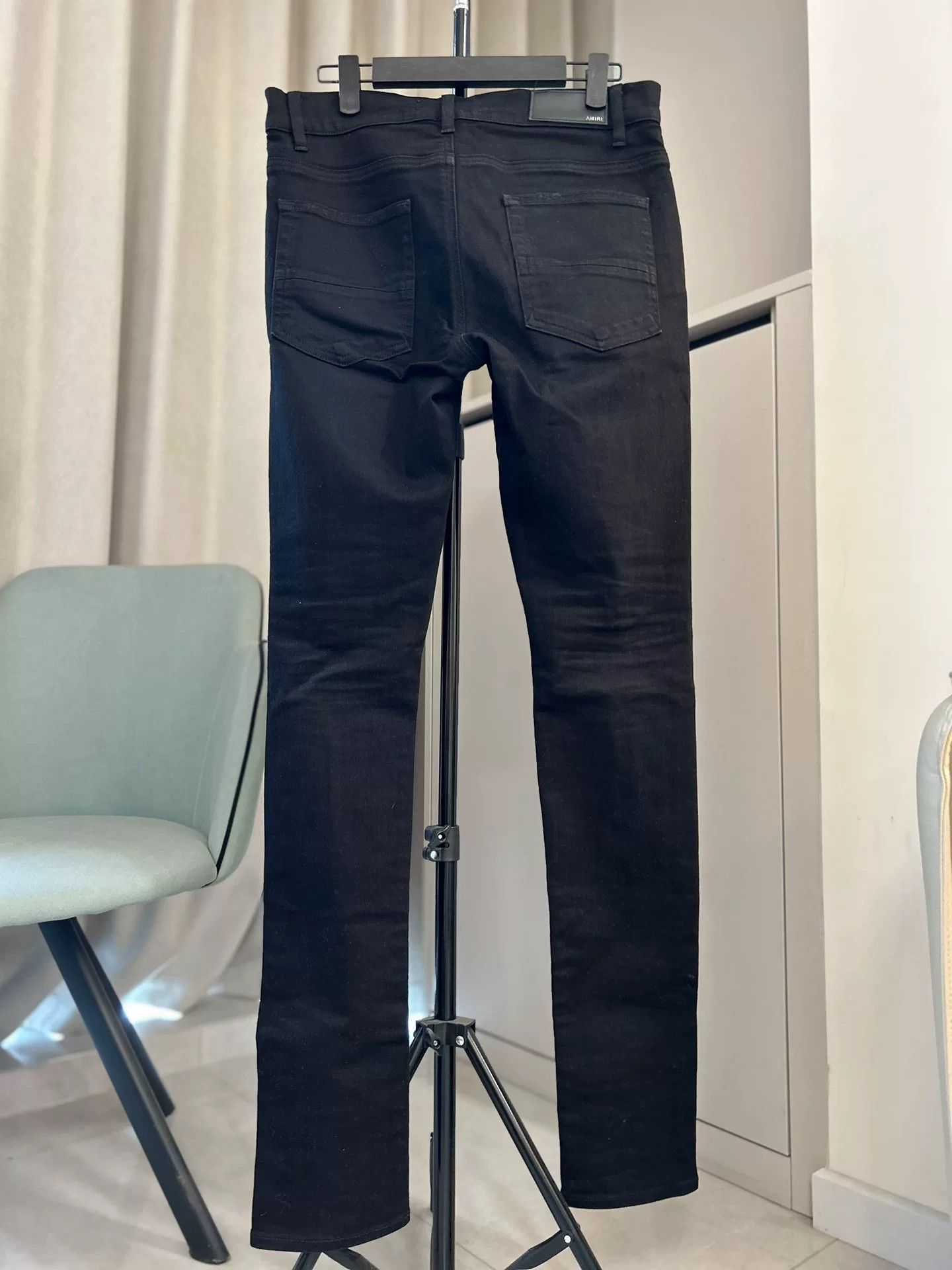 Amiri Amiri Distressed Black Denim Jeans Size US 33 - 2 Thumbnail