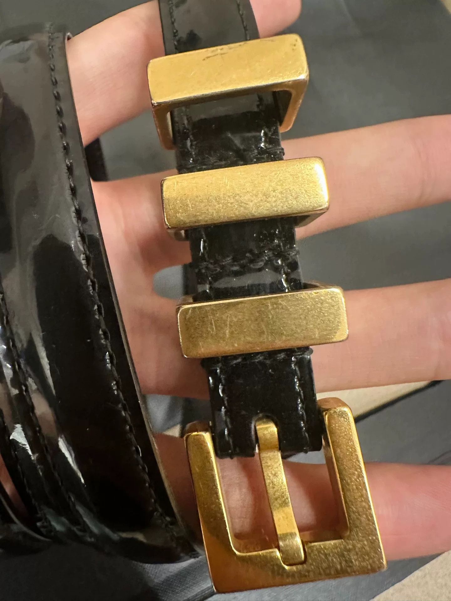 Saint Laurent Paris Saint Laurent Gold Triple Buckle Belt Size ONE SIZE - 2 Thumbnail
