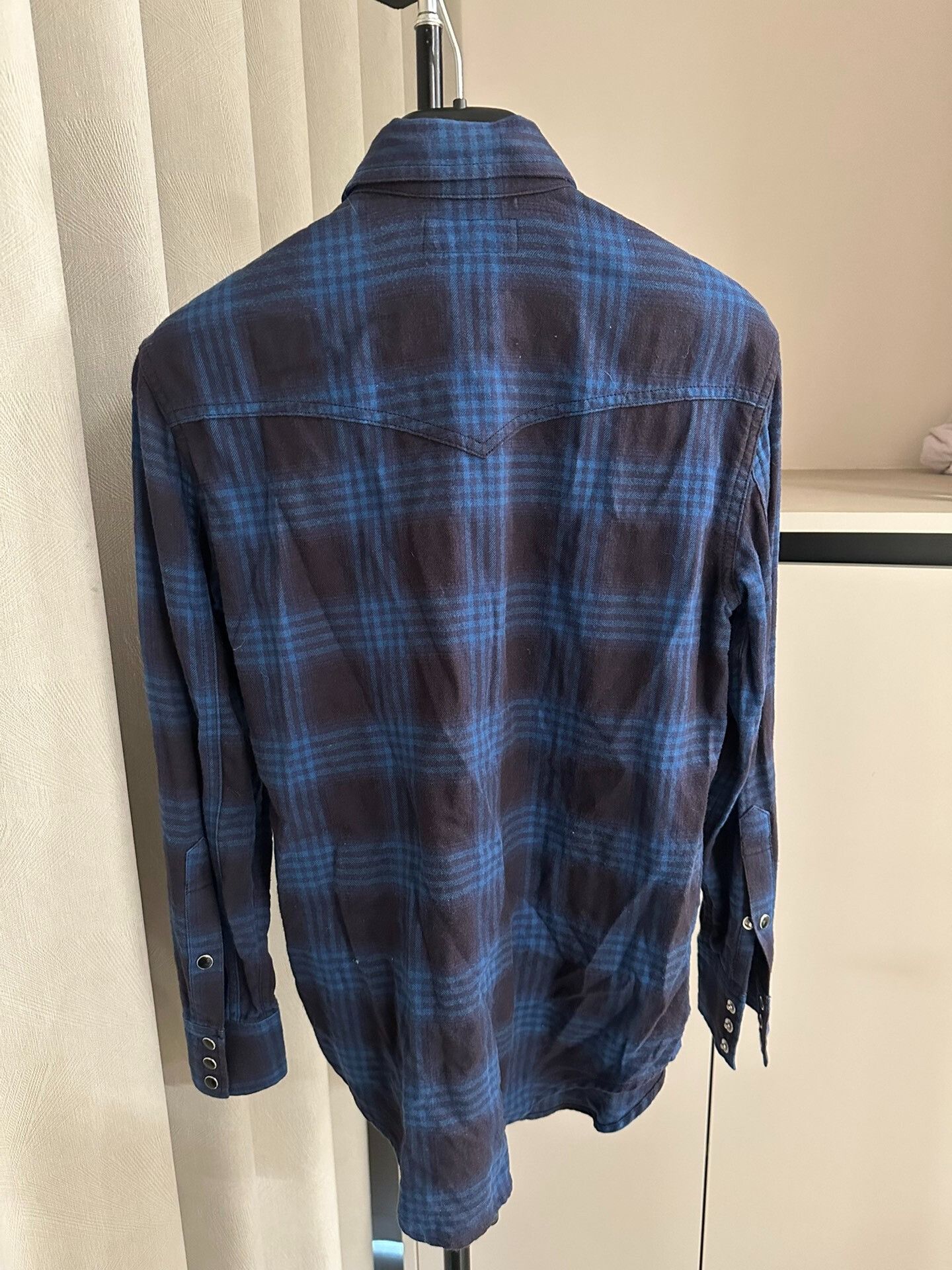 Saint Laurent Paris Saint Laurent Blue Plaid Shirt Size US S / EU 44-46 / 1 - 3 Thumbnail