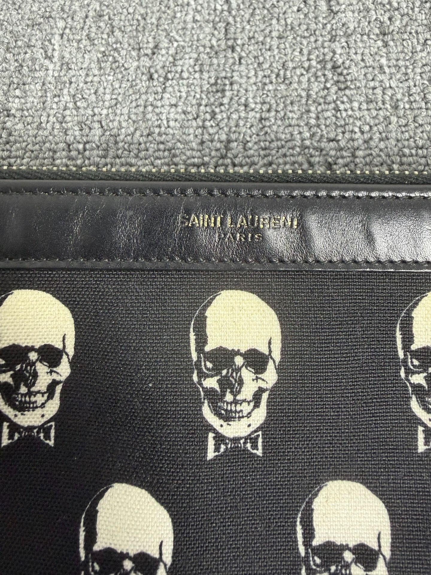 Saint Laurent Paris Saint Laurent Skull Print Clutch Bag Size ONE SIZE - 3 Thumbnail