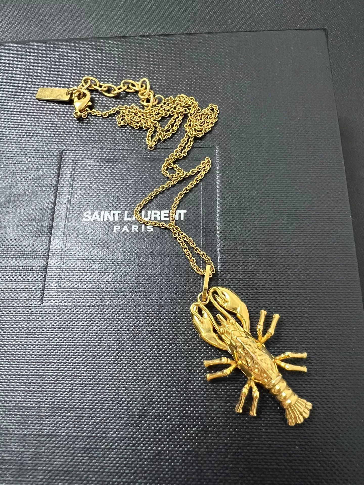 Saint Laurent Paris Saint Laurent Gold Lobster Pendant Necklace Size ONE SIZE - 3 Thumbnail