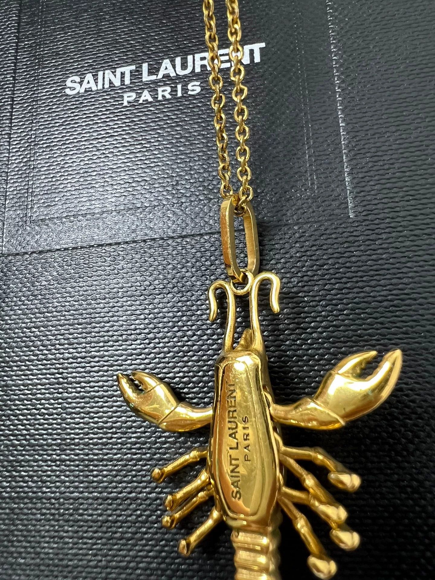 Saint Laurent Paris Saint Laurent Gold Lobster Pendant Necklace Size ONE SIZE - 4 Thumbnail