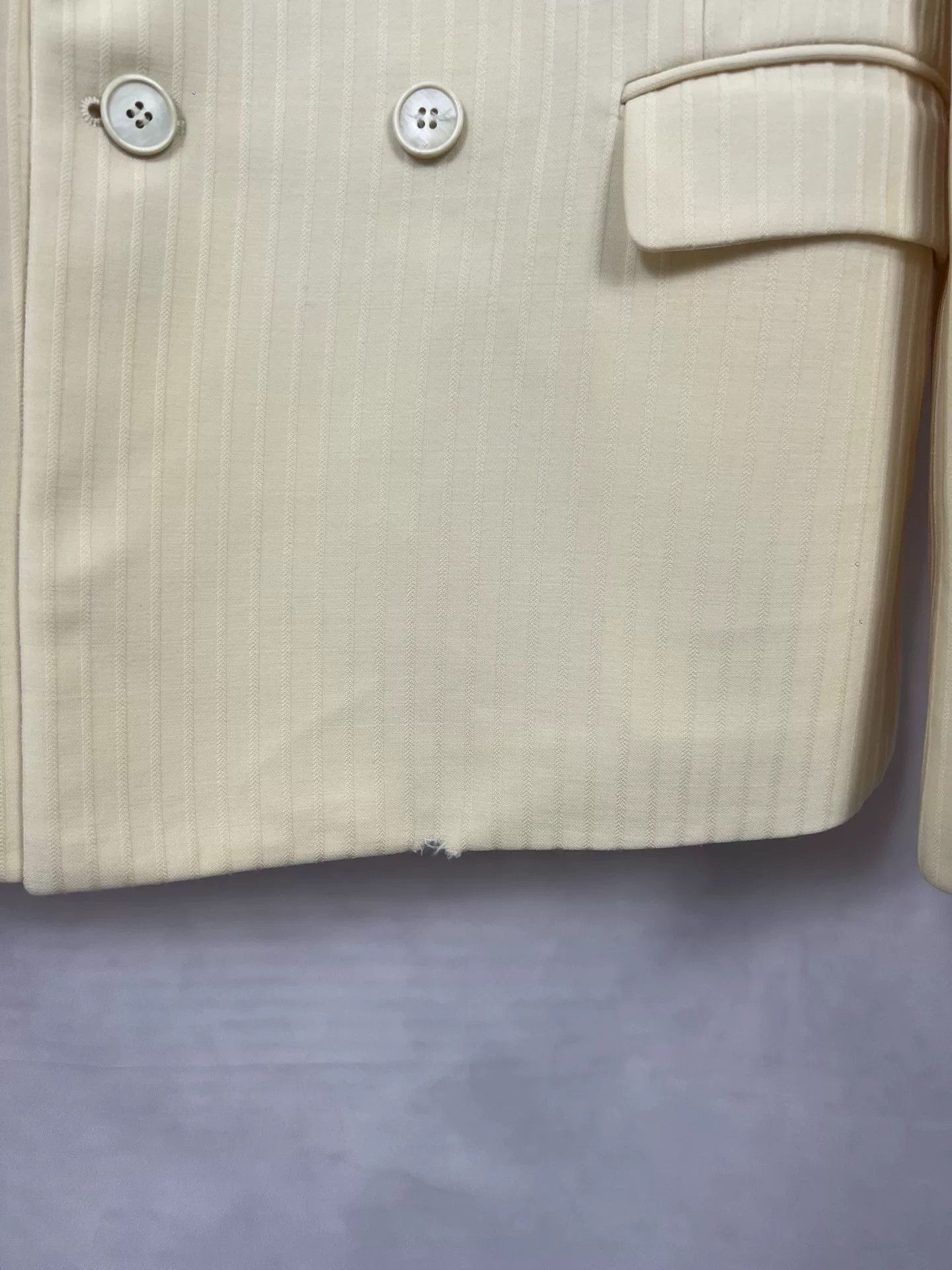 Saint Laurent Paris Saint Laurent Beige Striped Suit Set Size US M / EU 48-50 / 2 - 3 Thumbnail