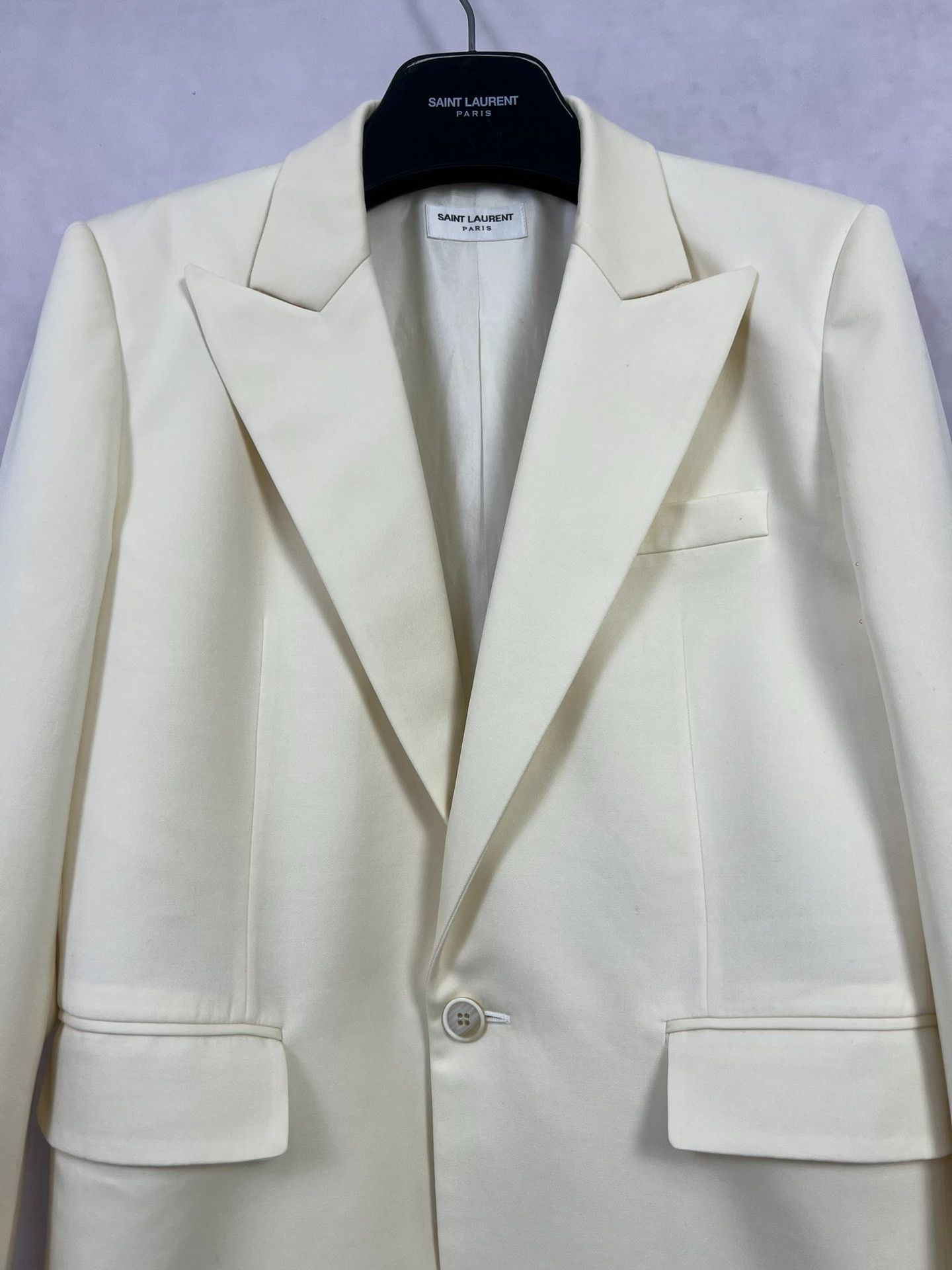 Saint Laurent Paris Saint Laurent Cream White Blazer Size US L / EU 52-54 / 3 - 3 Thumbnail