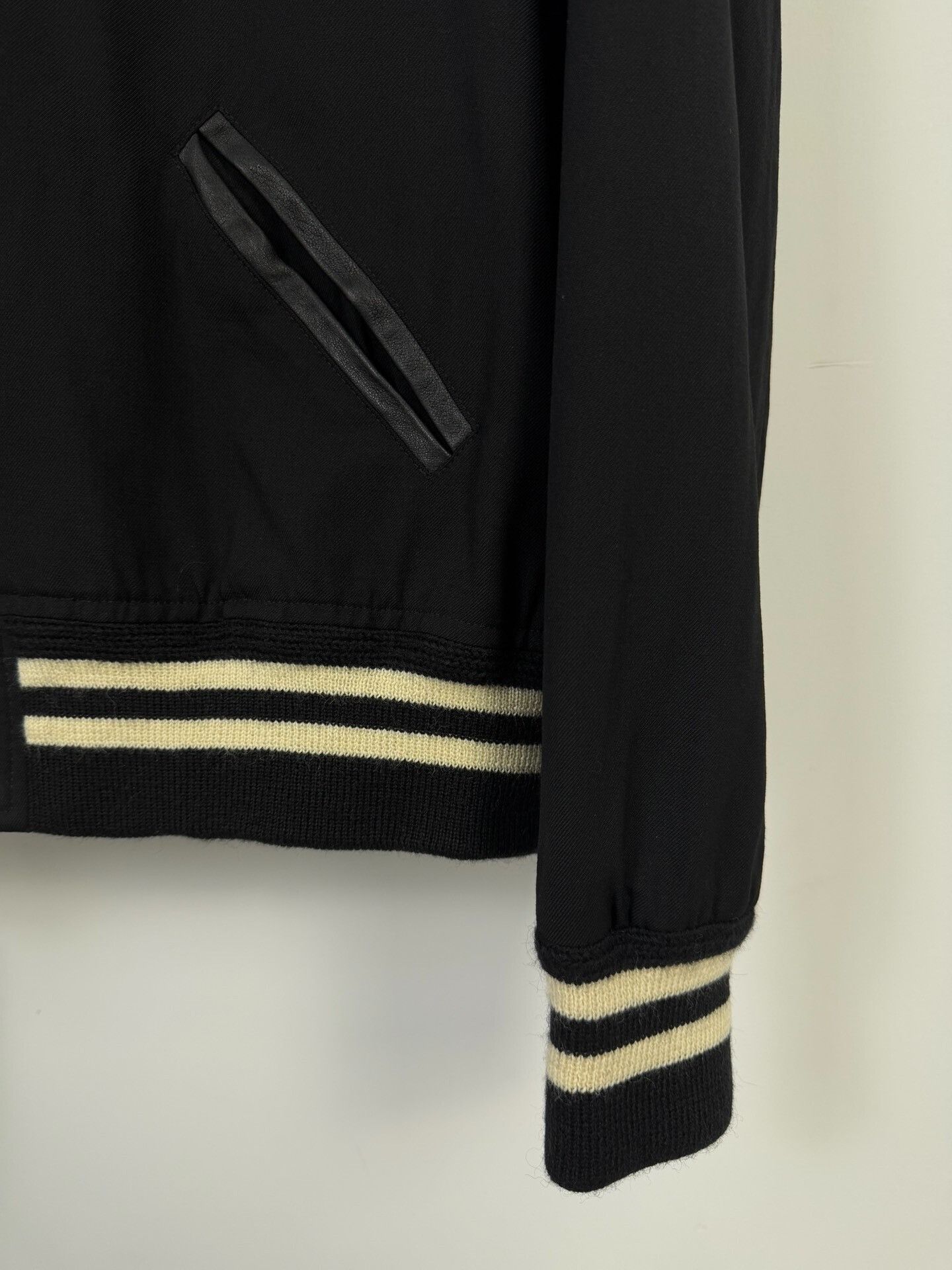 Saint Laurent Paris Saint Laurent Black Baseball Jacket Size US L / EU 52-54 / 3 - 4 Thumbnail
