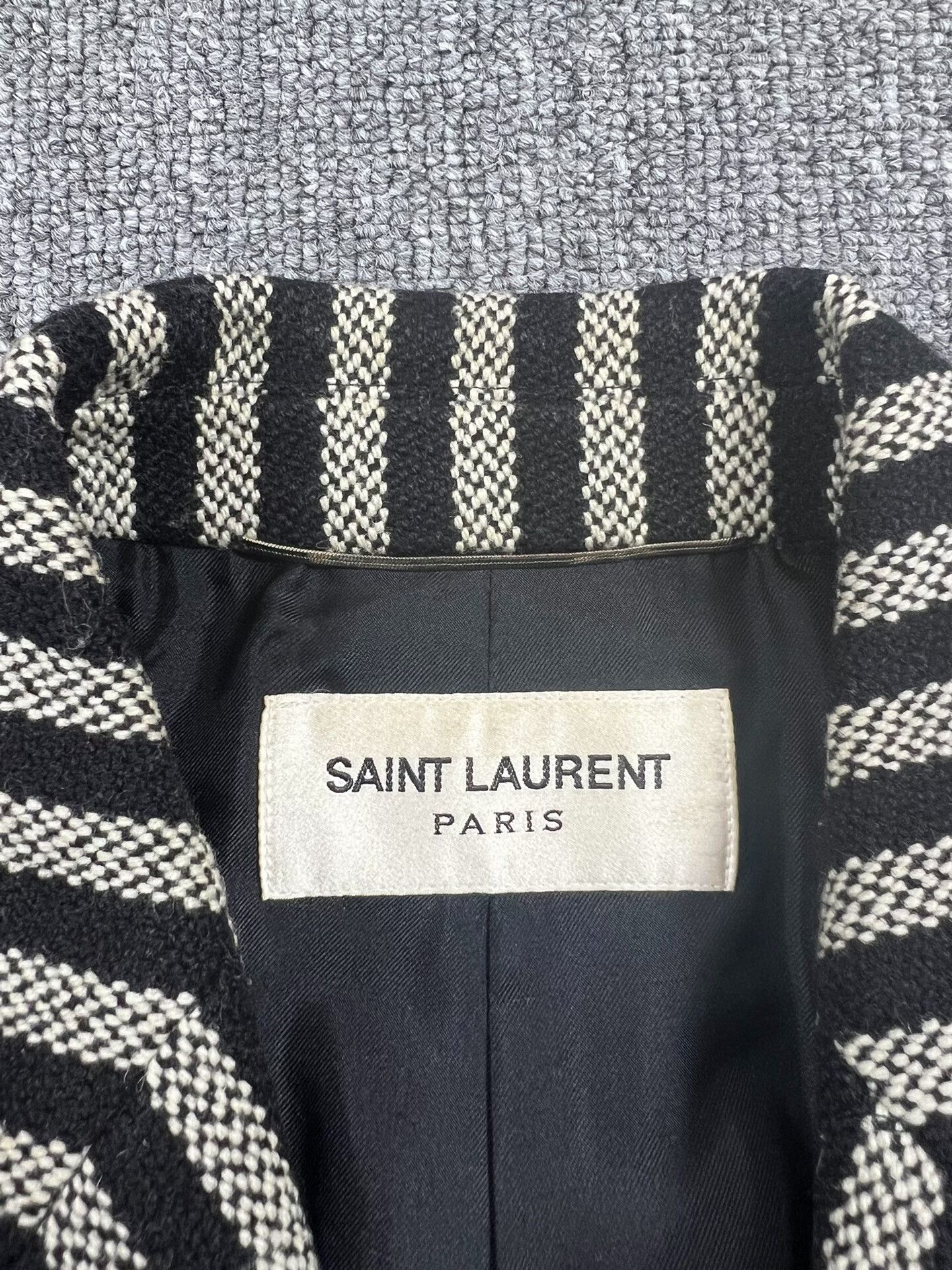 Saint Laurent Paris Saint Laurent Chesterfield Striped Coat Size US XS / EU 42 / 0 - 3 Thumbnail