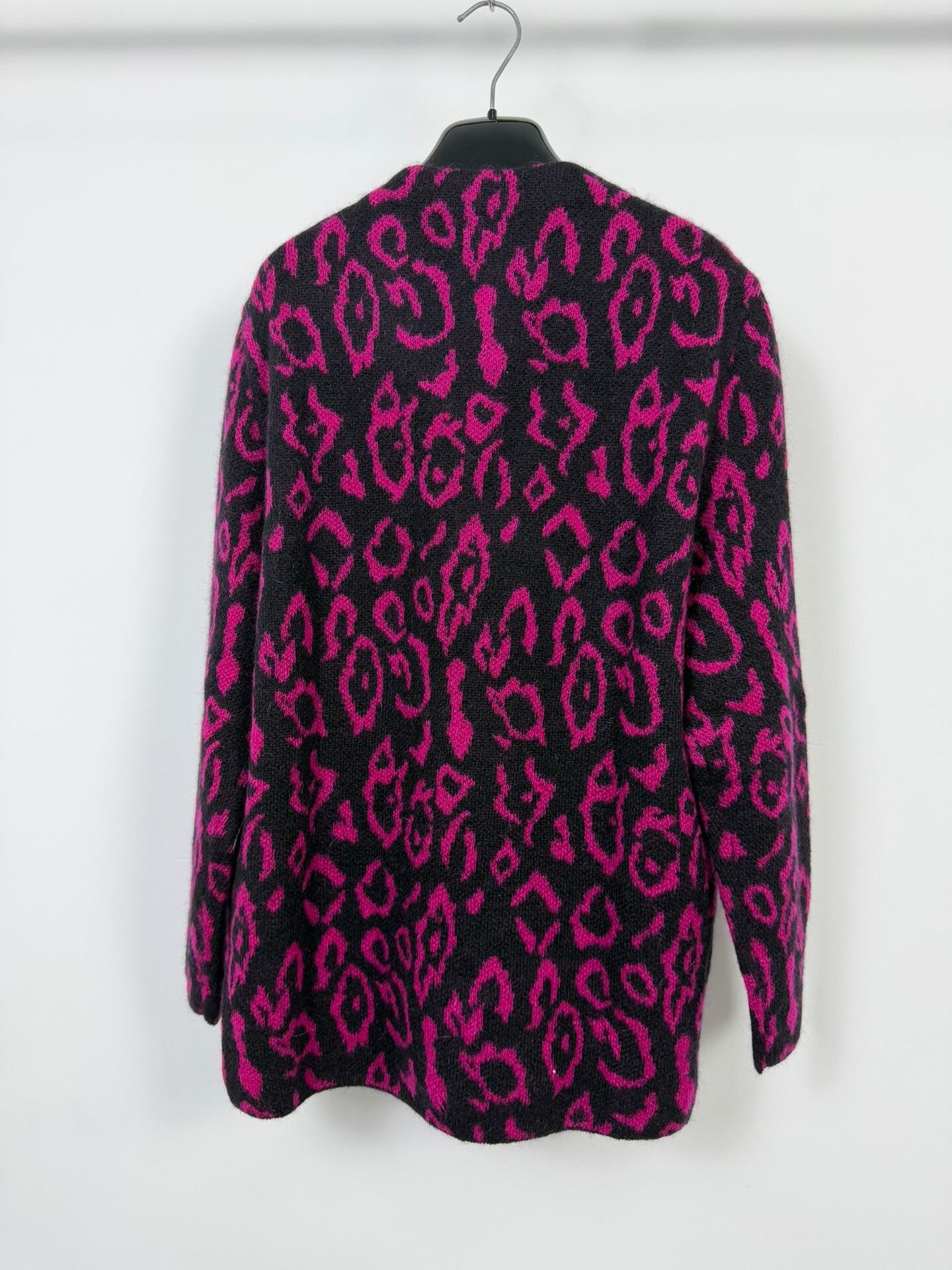 Saint Laurent Paris Saint Laurent Pink Leopard Knit Cardigan Size M / US 6-8 / IT 42-44 - 2 Thumbnail