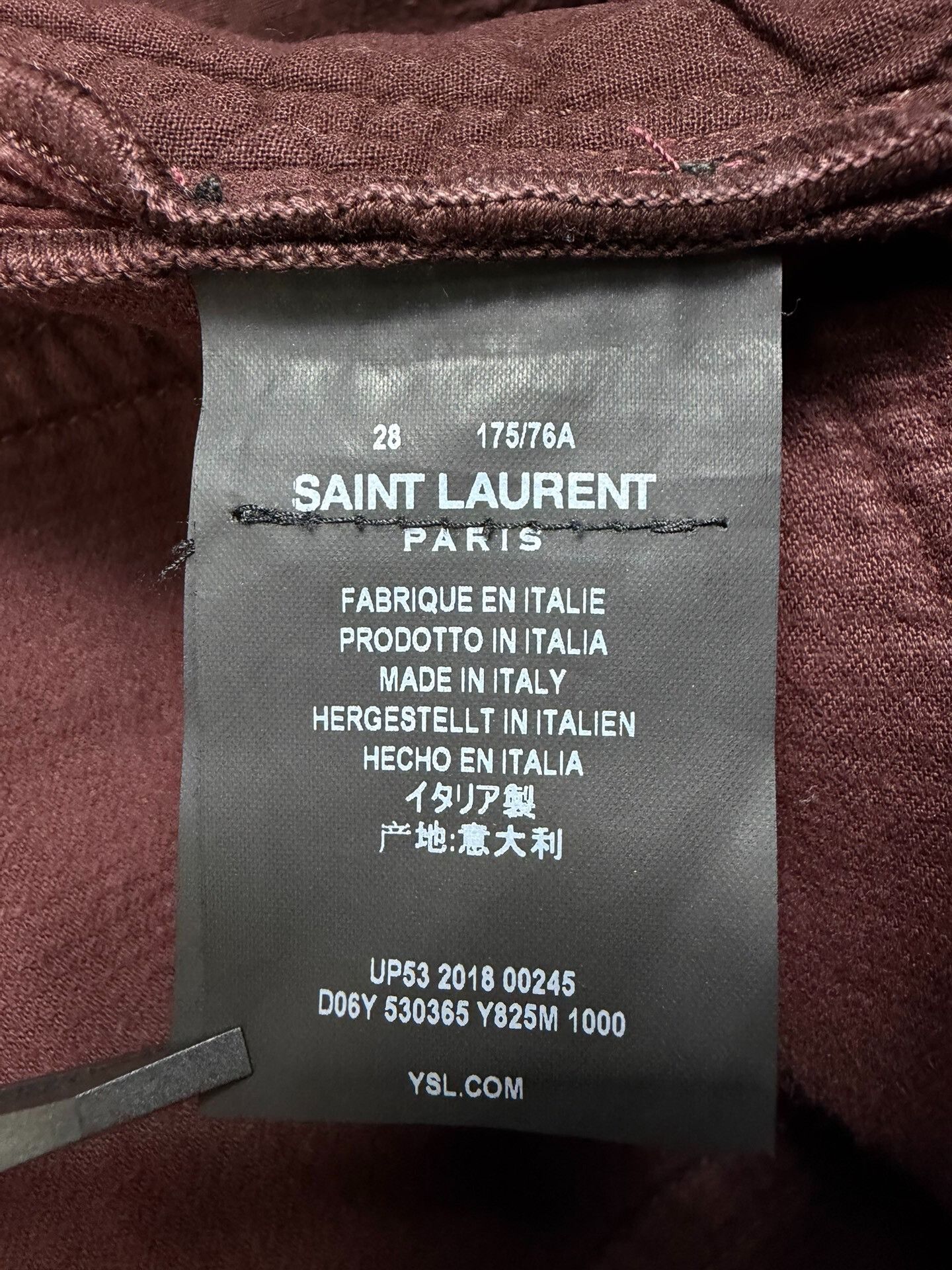 Saint Laurent Paris Saint Laurent Burgundy Corduroy Flared Jeans Size 28" / US 6 / IT 42 - 4 Thumbnail