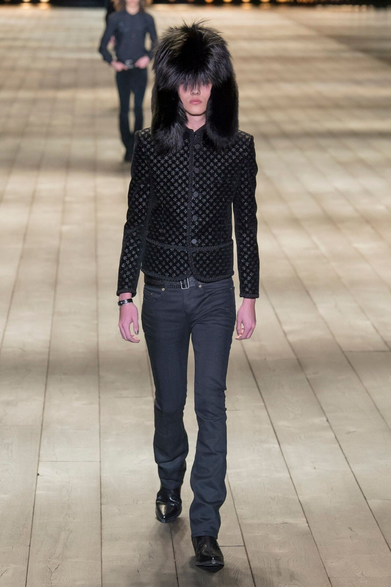 Saint Laurent Paris Saint Laurent Paisley Pattern Leather Belt Size ONE SIZE - 8 Thumbnail