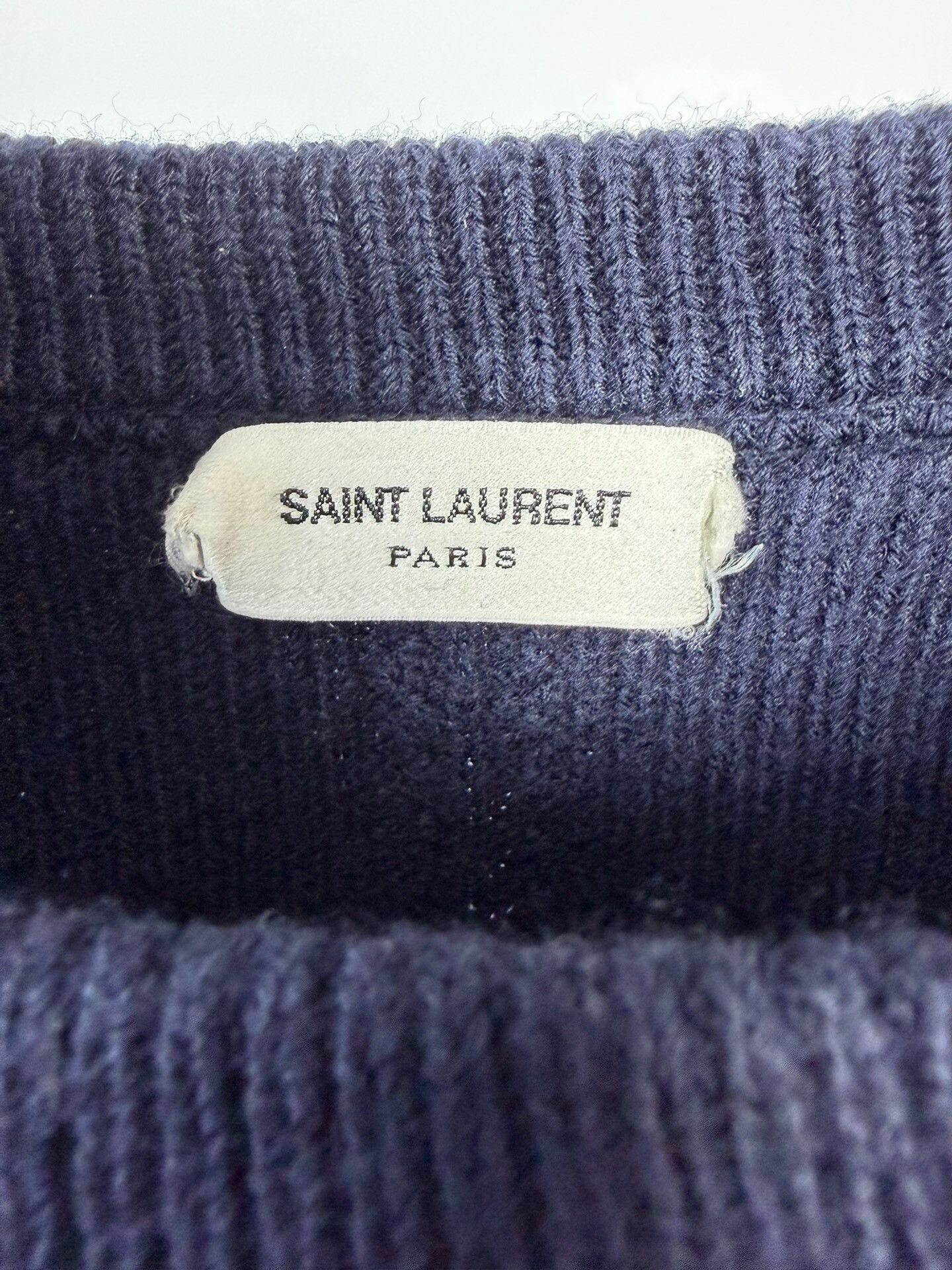 Saint Laurent Paris Saint Laurent Navy Wool Knit Sweater Size US L / EU 52-54 / 3 - 4 Thumbnail