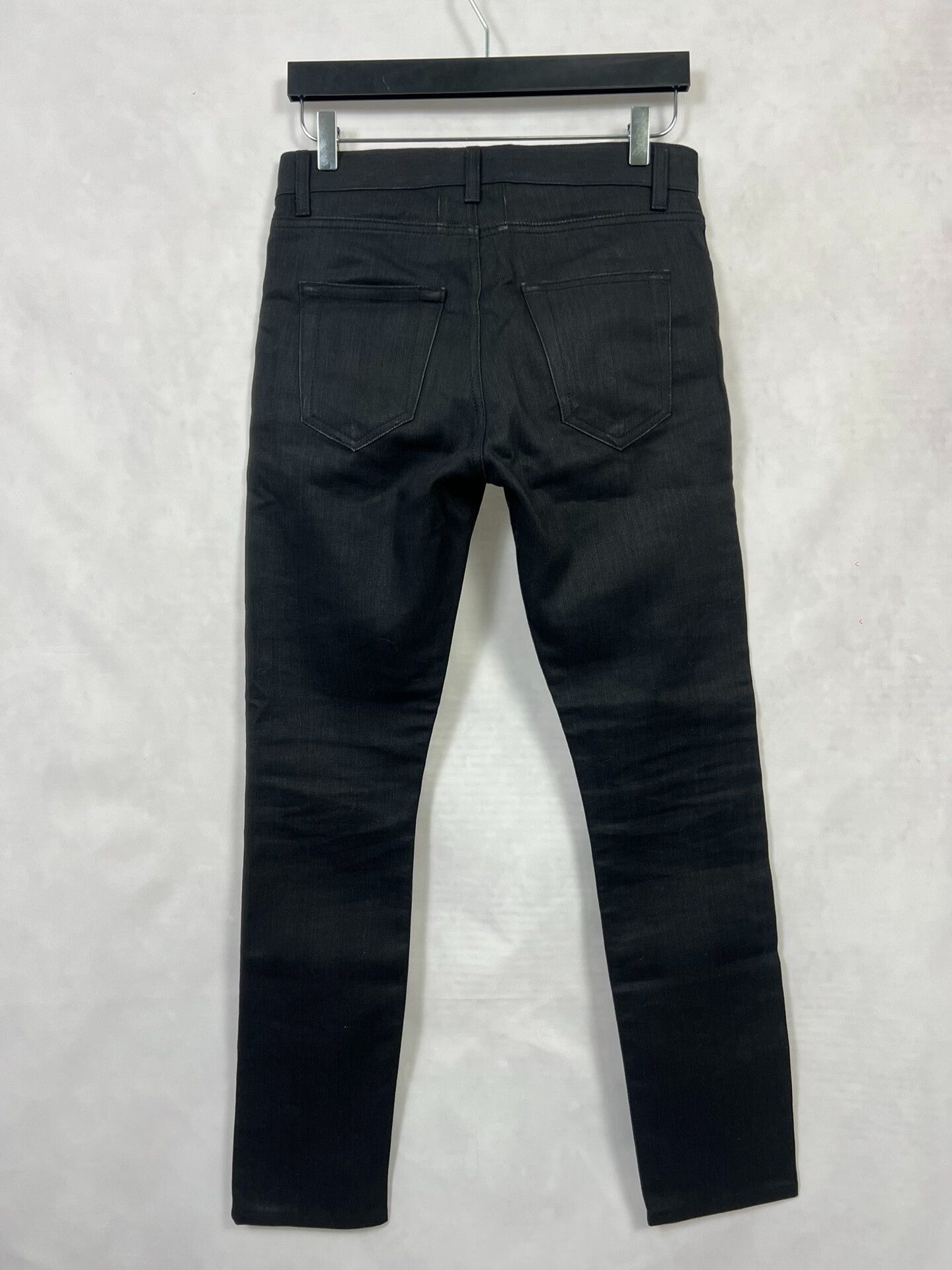 Hedi Slimane Saint Laurent Black Distressed Denim Pants Size US 28 / EU 44 - 2 Thumbnail
