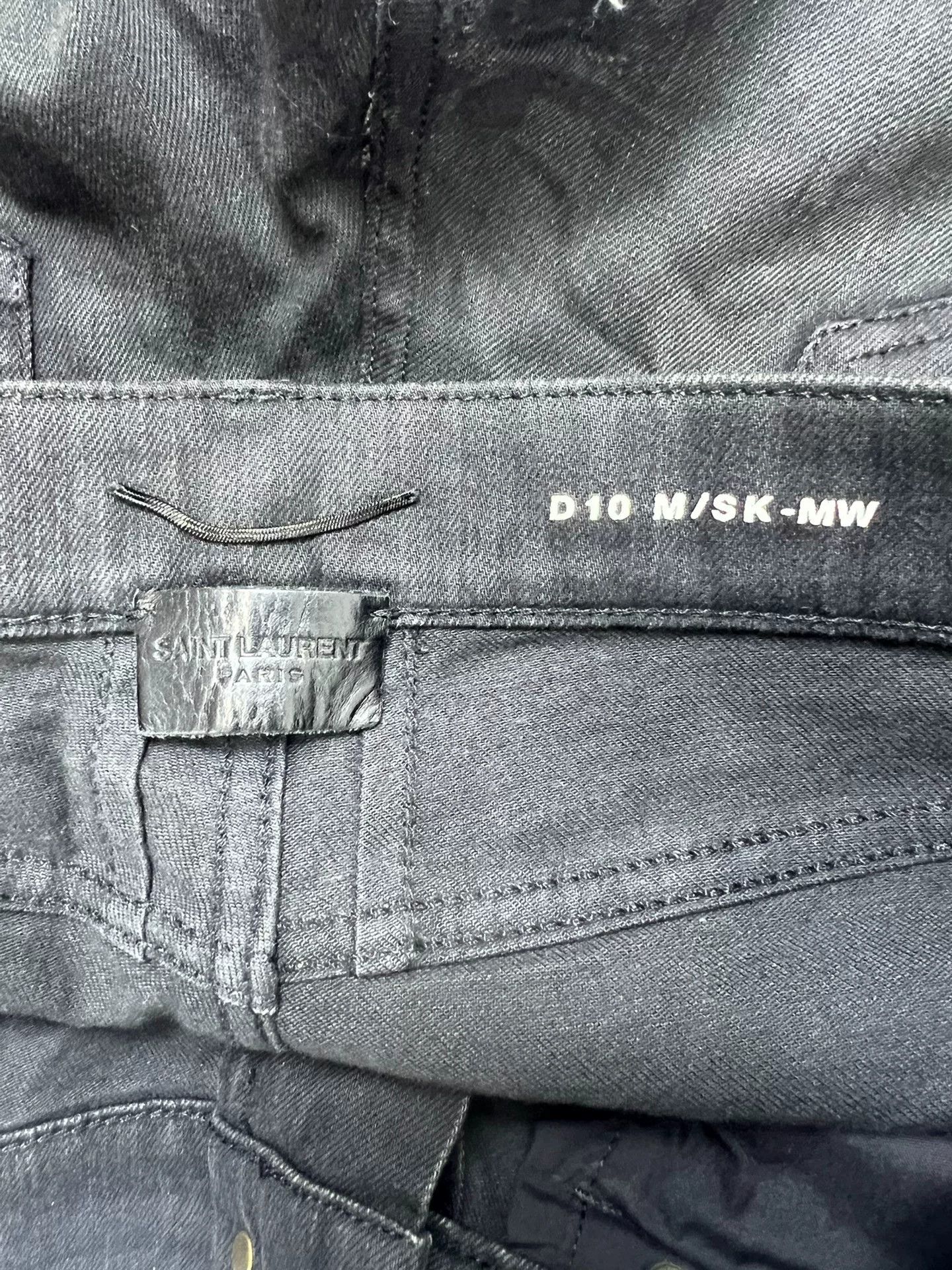 Saint Laurent Paris Saint Laurent Black Fringed Denim Pants Size US 31 - 5 Thumbnail