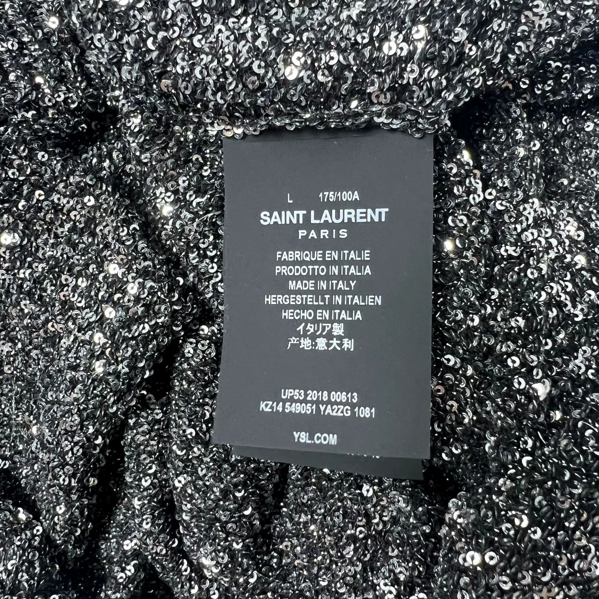 Saint Laurent Silver Sequin Sweater