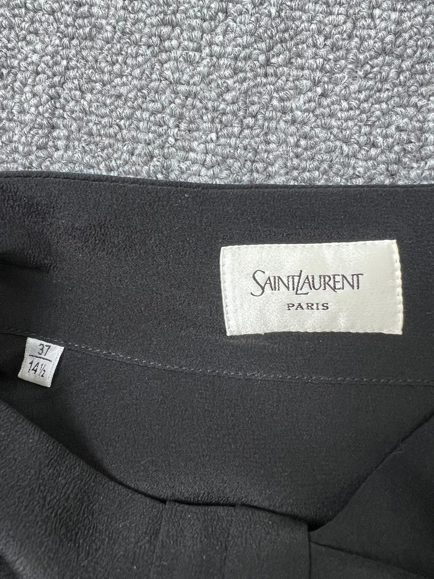 Saint Laurent Paris Saint Laurent Black Silk Bow Tie Shirt Size S / US 4 / IT 40 - 3 Thumbnail