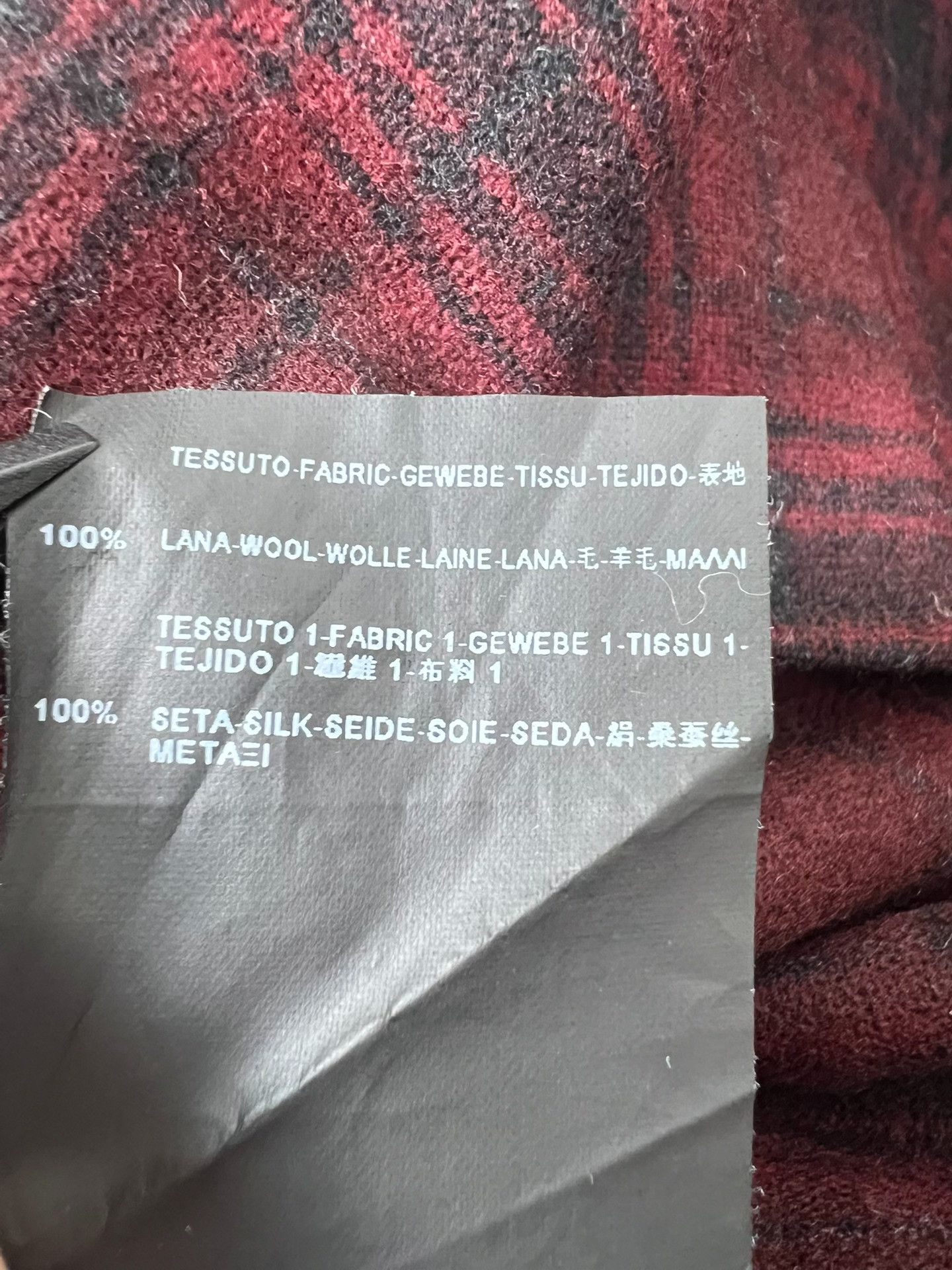 Saint Laurent Paris Saint Laurent Wool Shirt with Burgundy Check Size US M / EU 48-50 / 2 - 6 Thumbnail