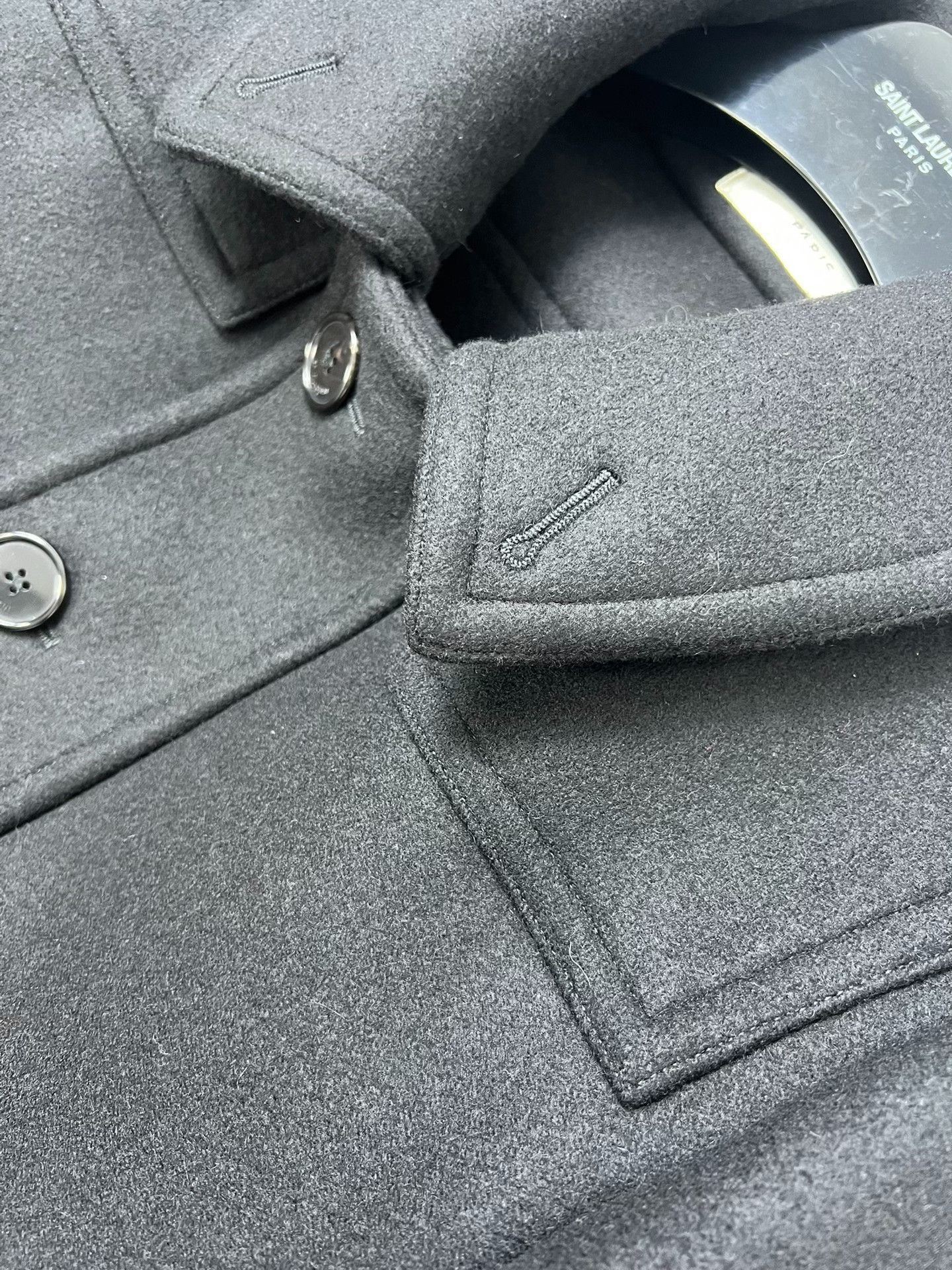 Saint Laurent Paris Saint Laurent Black Wool Coat Size US M / EU 48-50 / 2 - 3 Thumbnail