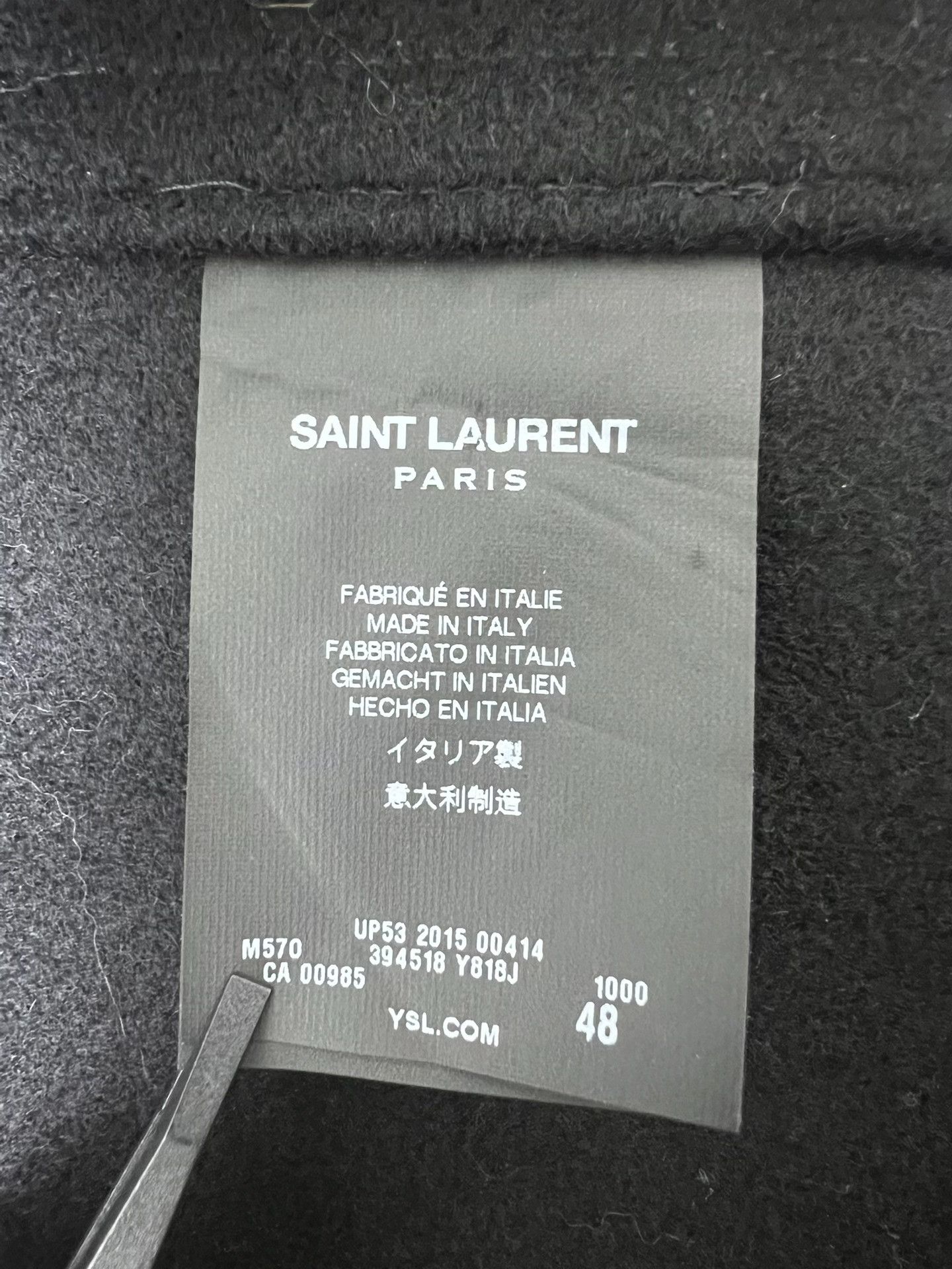 Saint Laurent Paris Saint Laurent Black Wool Coat Size US M / EU 48-50 / 2 - 6 Thumbnail