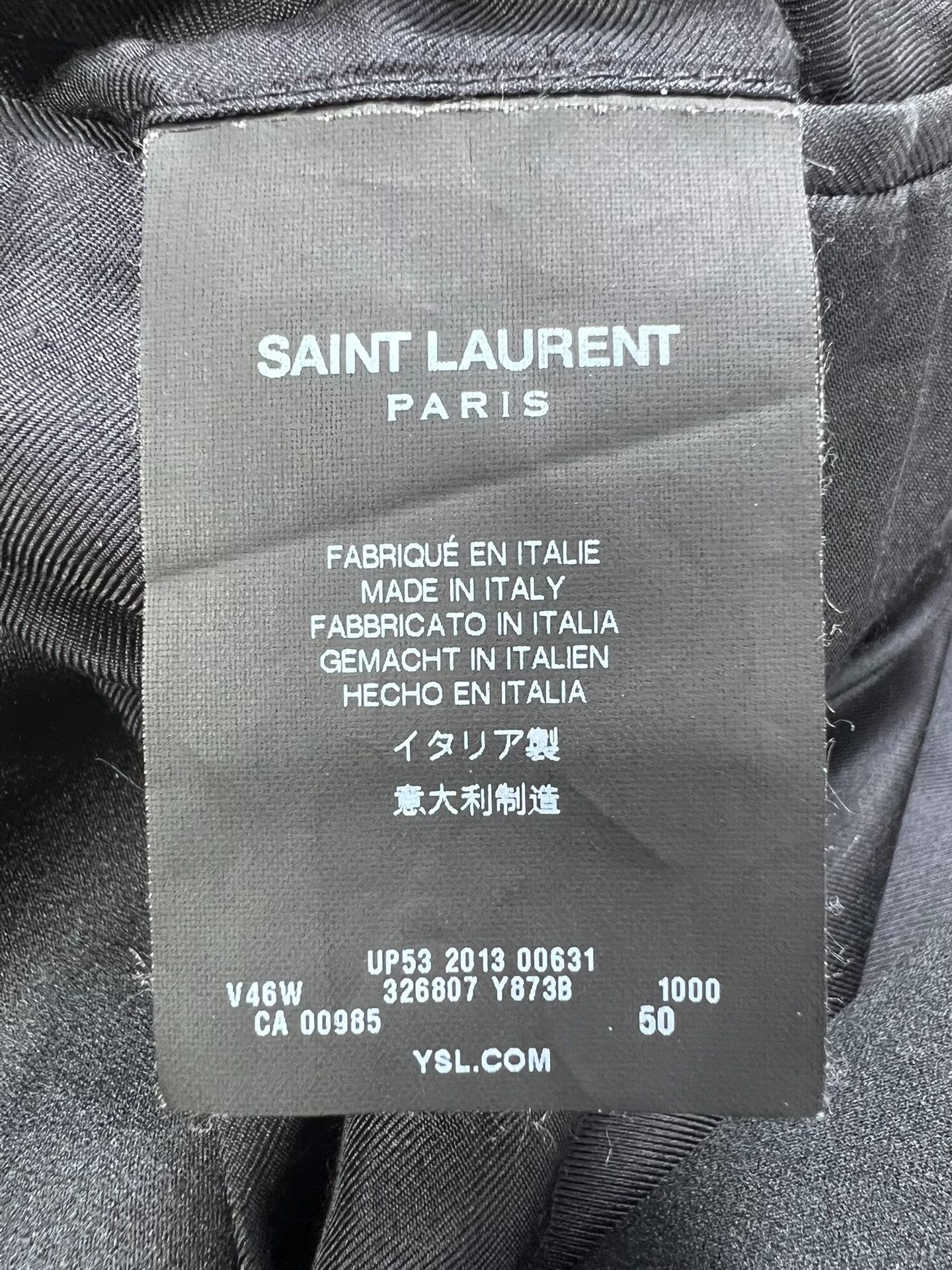 Saint Laurent Paris Saint Laurent Black Smoking Jacket with Silk Details Size US M / EU 48-50 / 2 - 5 Thumbnail