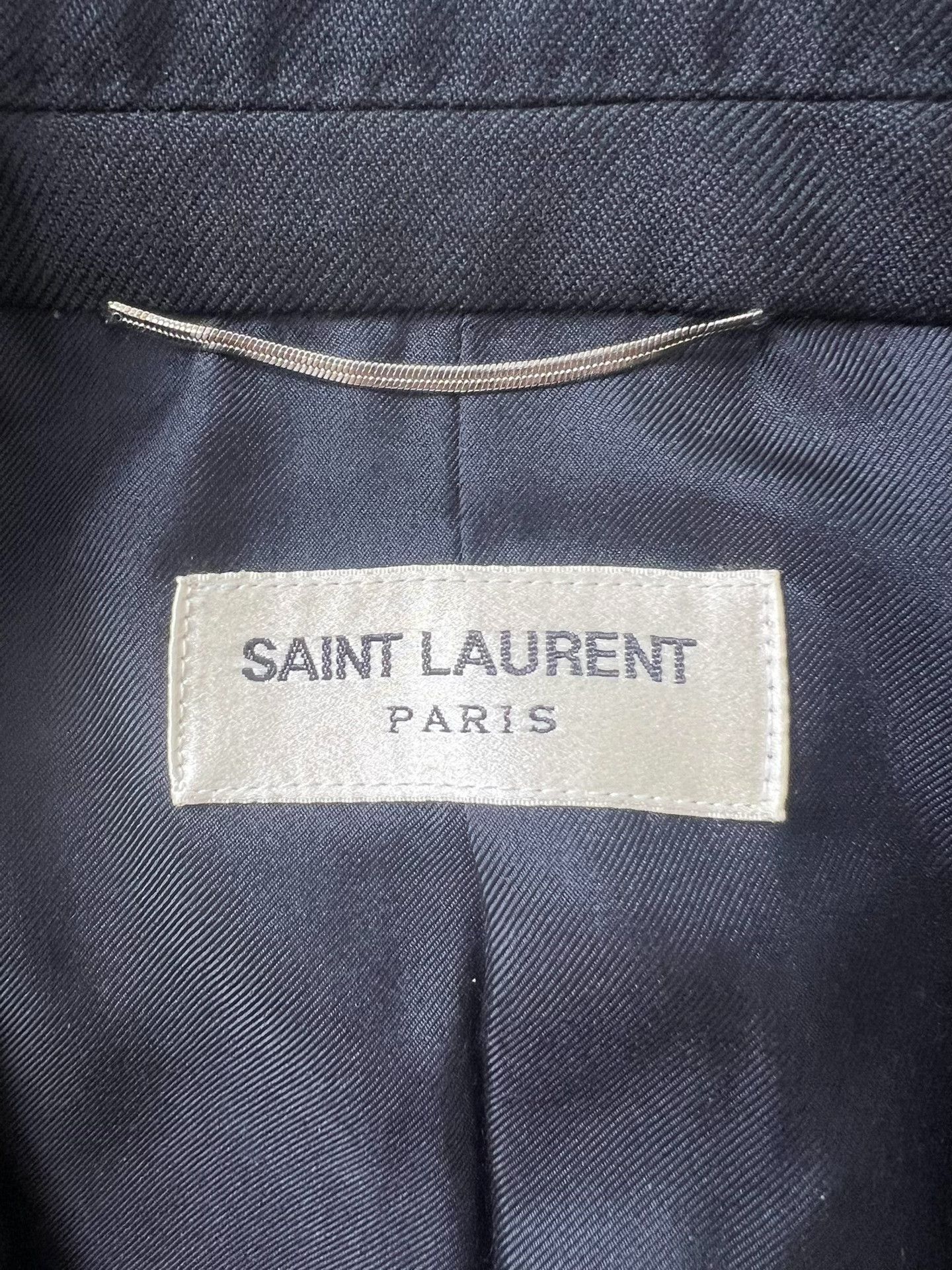 Saint Laurent Paris Saint Laurent Black Smoking Jacket with Silk Details Size US M / EU 48-50 / 2 - 4 Thumbnail