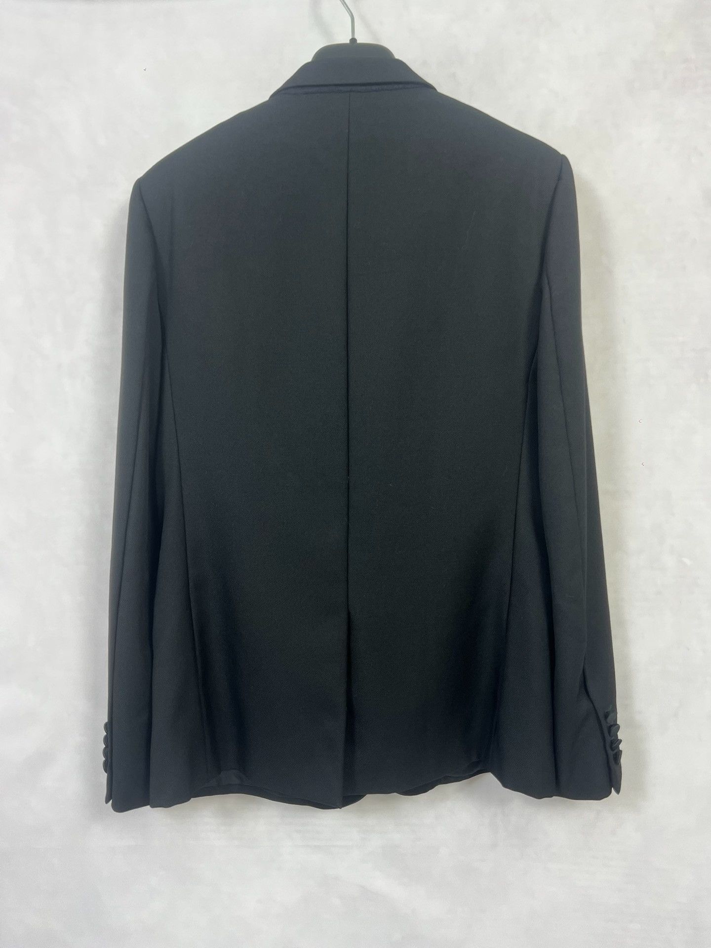 Saint Laurent Paris Saint Laurent Black Smoking Jacket with Silk Details Size US M / EU 48-50 / 2 - 2 Thumbnail