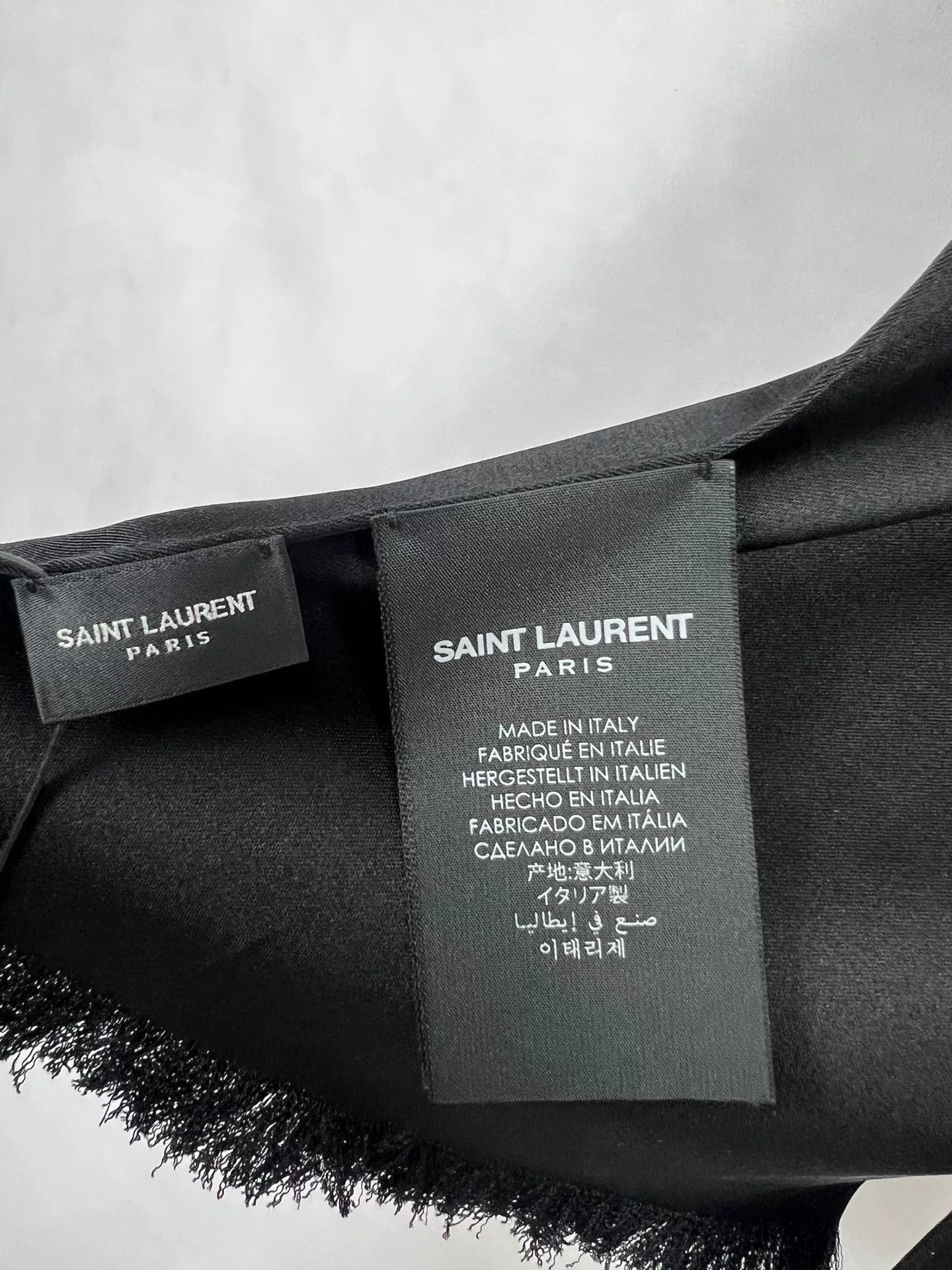 Saint Laurent Paris Saint Laurent Black Silk Bow Tie Scarf Size ONE SIZE - 4 Thumbnail