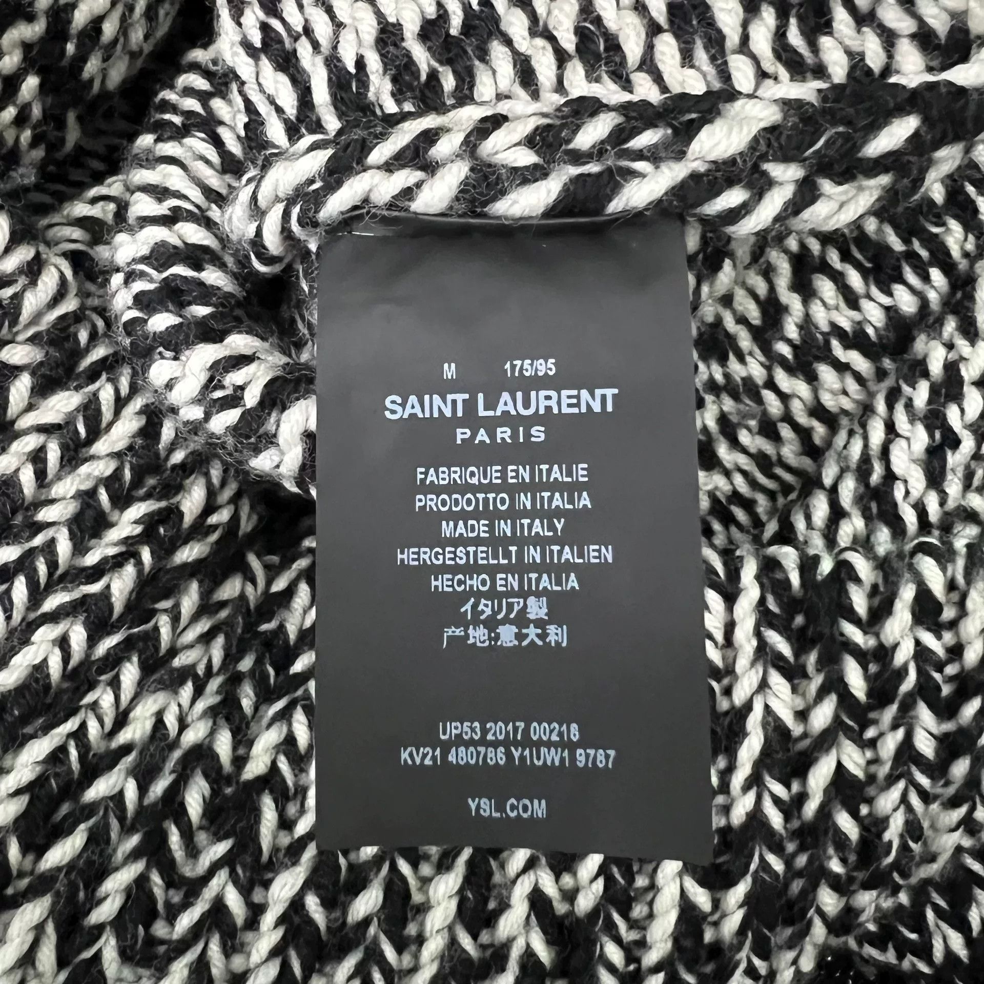 Saint Laurent Paris Saint Laurent Black and White Sweater Size US M / EU 48-50 / 2 - 5 Thumbnail