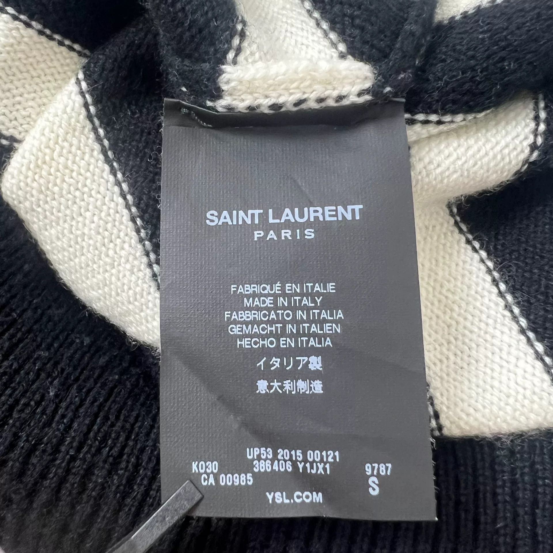 Saint Laurent Paris Saint Laurent Black and White Striped Sweater Size US S / EU 44-46 / 1 - 4 Thumbnail