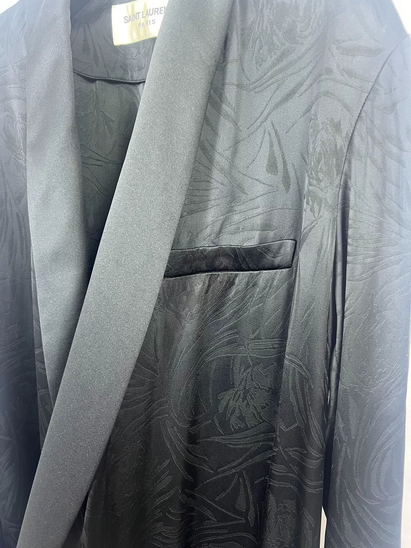 Saint Laurent Paris Saint Laurent Black Satin Kimono Robe Size M / US 6-8 / IT 42-44 - 4 Thumbnail