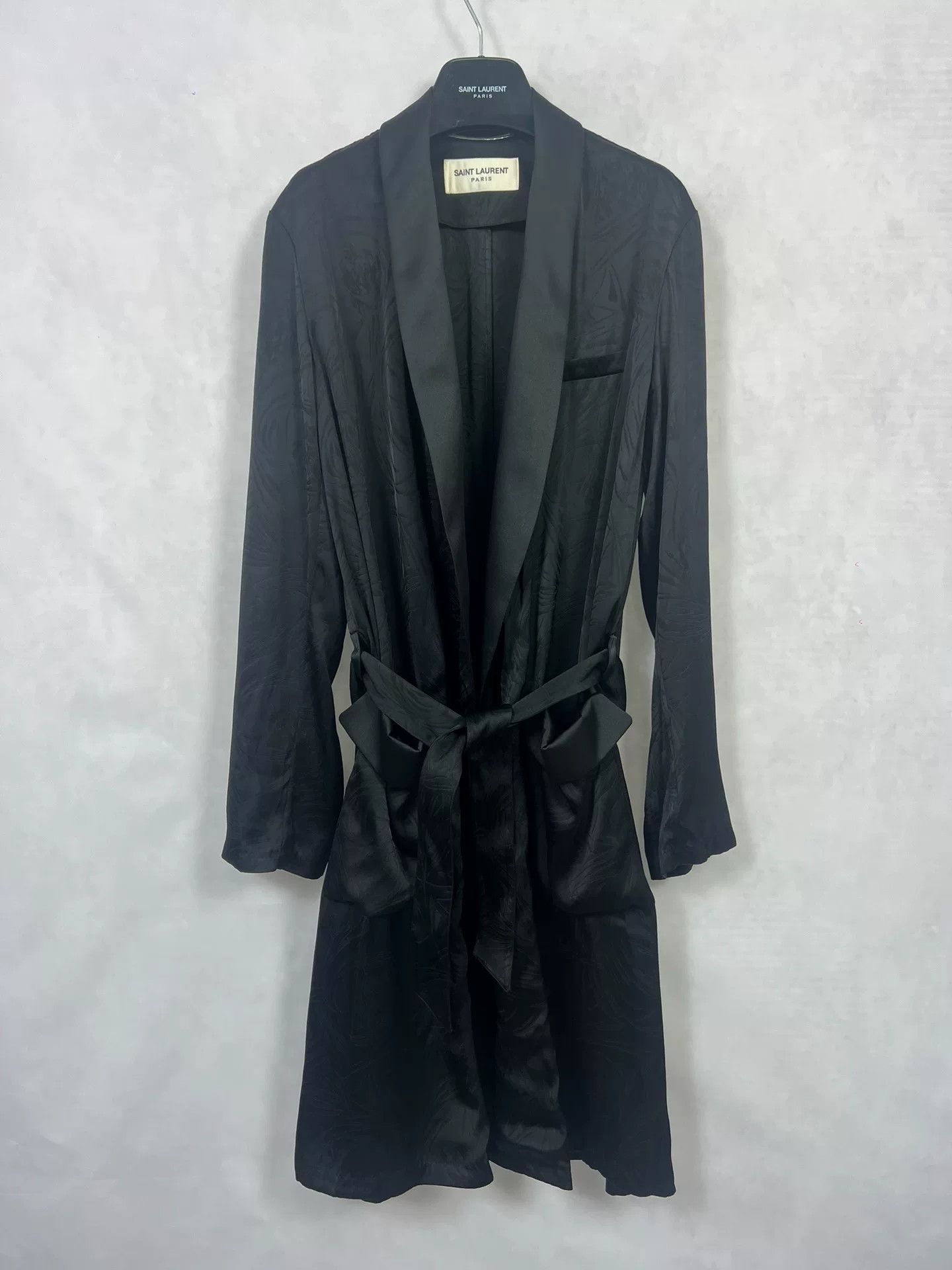 Saint Laurent Paris Saint Laurent Black Satin Kimono Robe Size M / US 6-8 / IT 42-44 - 2 Thumbnail