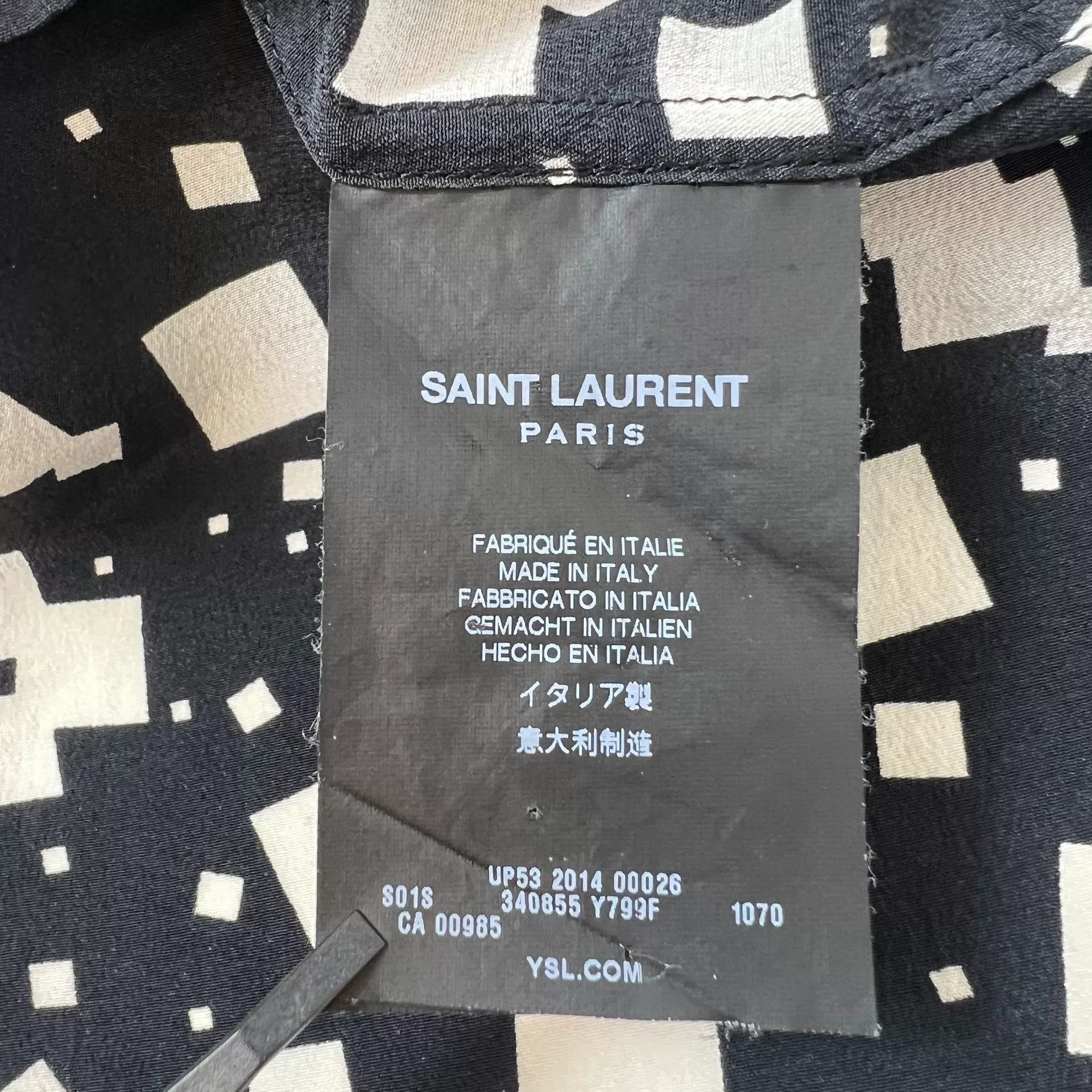 Saint Laurent Paris Saint Laurent Black and White Square Shirt Size US M / EU 48-50 / 2 - 5 Thumbnail