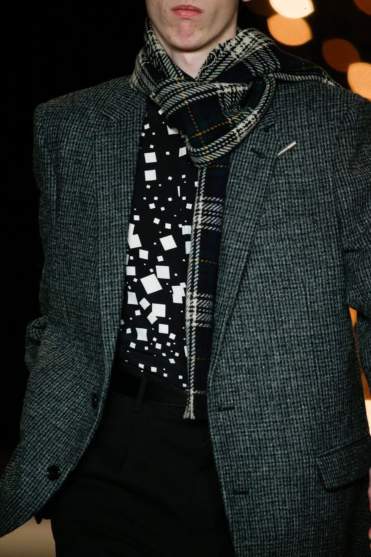 Saint Laurent Paris Saint Laurent Black and White Square Shirt Size US M / EU 48-50 / 2 - 8 Thumbnail