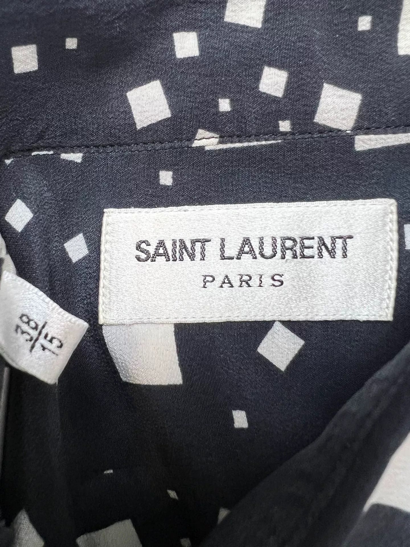Saint Laurent Paris Saint Laurent Black and White Square Shirt Size US M / EU 48-50 / 2 - 4 Thumbnail