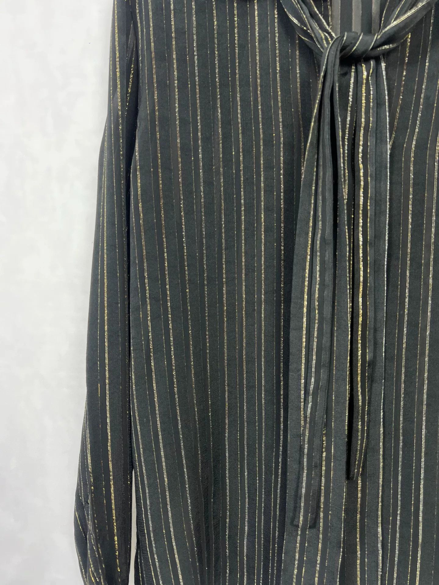 Saint Laurent Paris Saint Laurent Black Gold Stripe Shirt Size US S / EU 44-46 / 1 - 4 Thumbnail