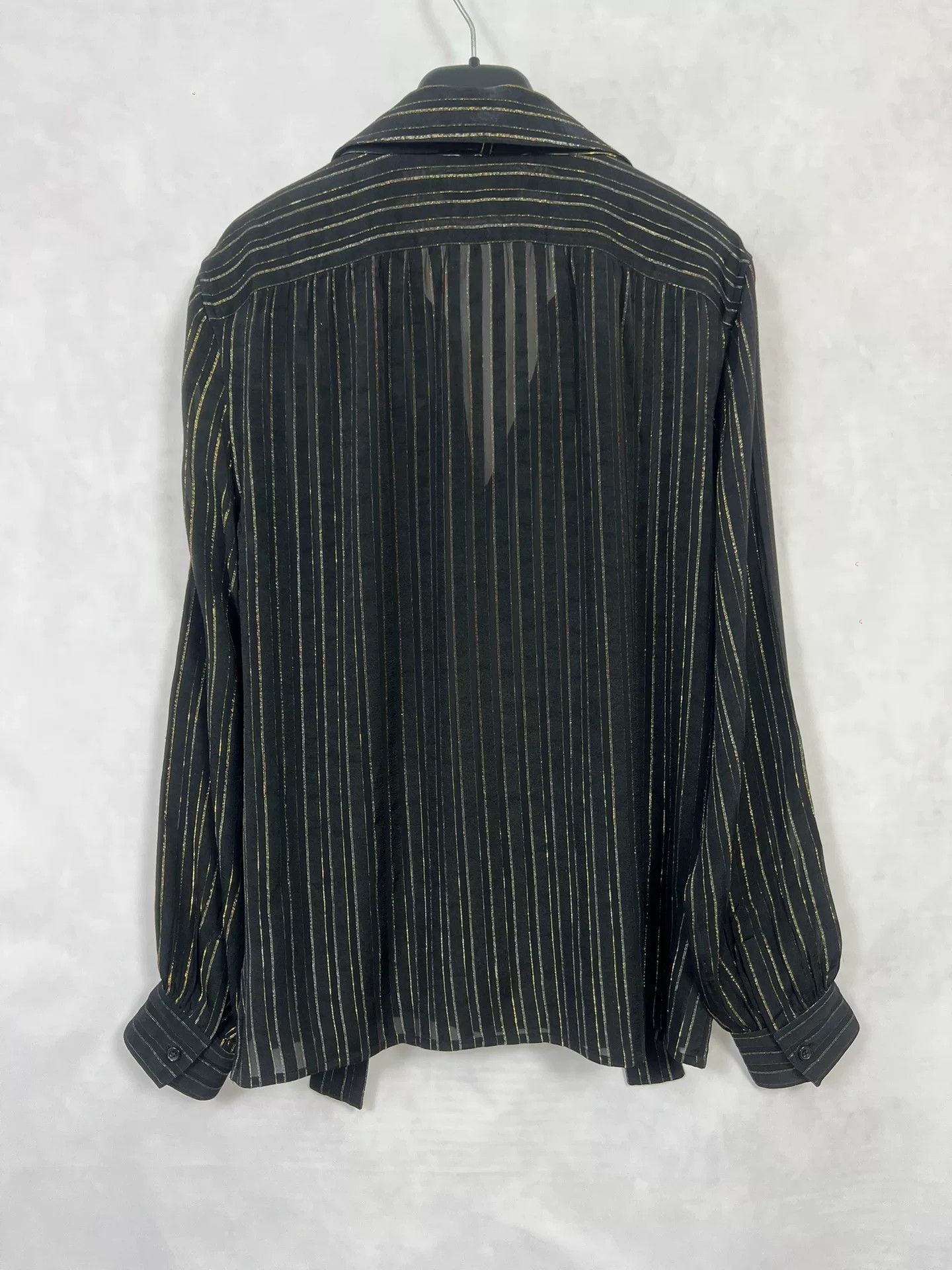 Saint Laurent Paris Saint Laurent Black Gold Stripe Shirt Size US S / EU 44-46 / 1 - 3 Thumbnail