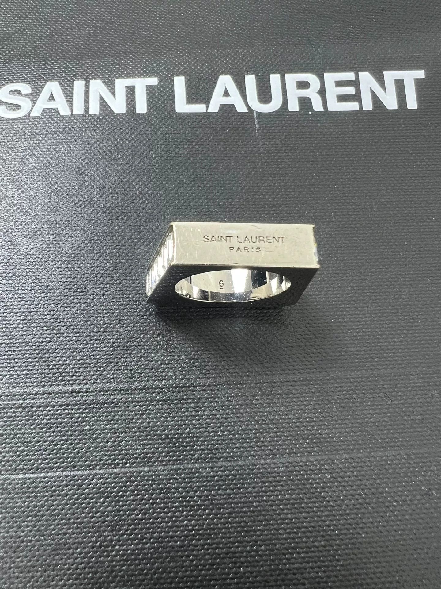 Saint Laurent Paris Saint Laurent Silver Geometric Ring Size ONE SIZE - 3 Thumbnail