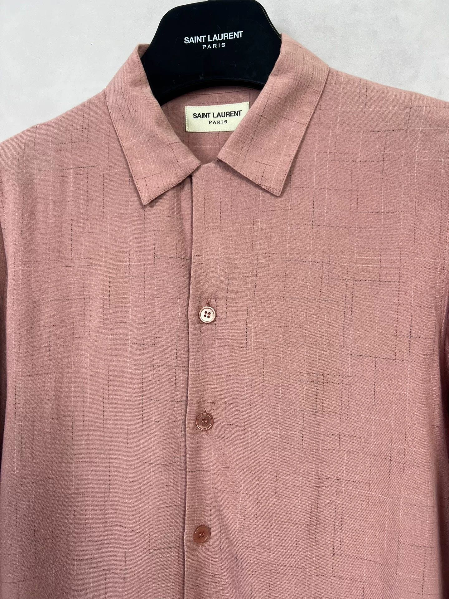 Saint Laurent Paris Saint Laurent Pink Bamboo Stripe Shirt Size XS / US 0-2 / IT 36-38 - 3 Thumbnail