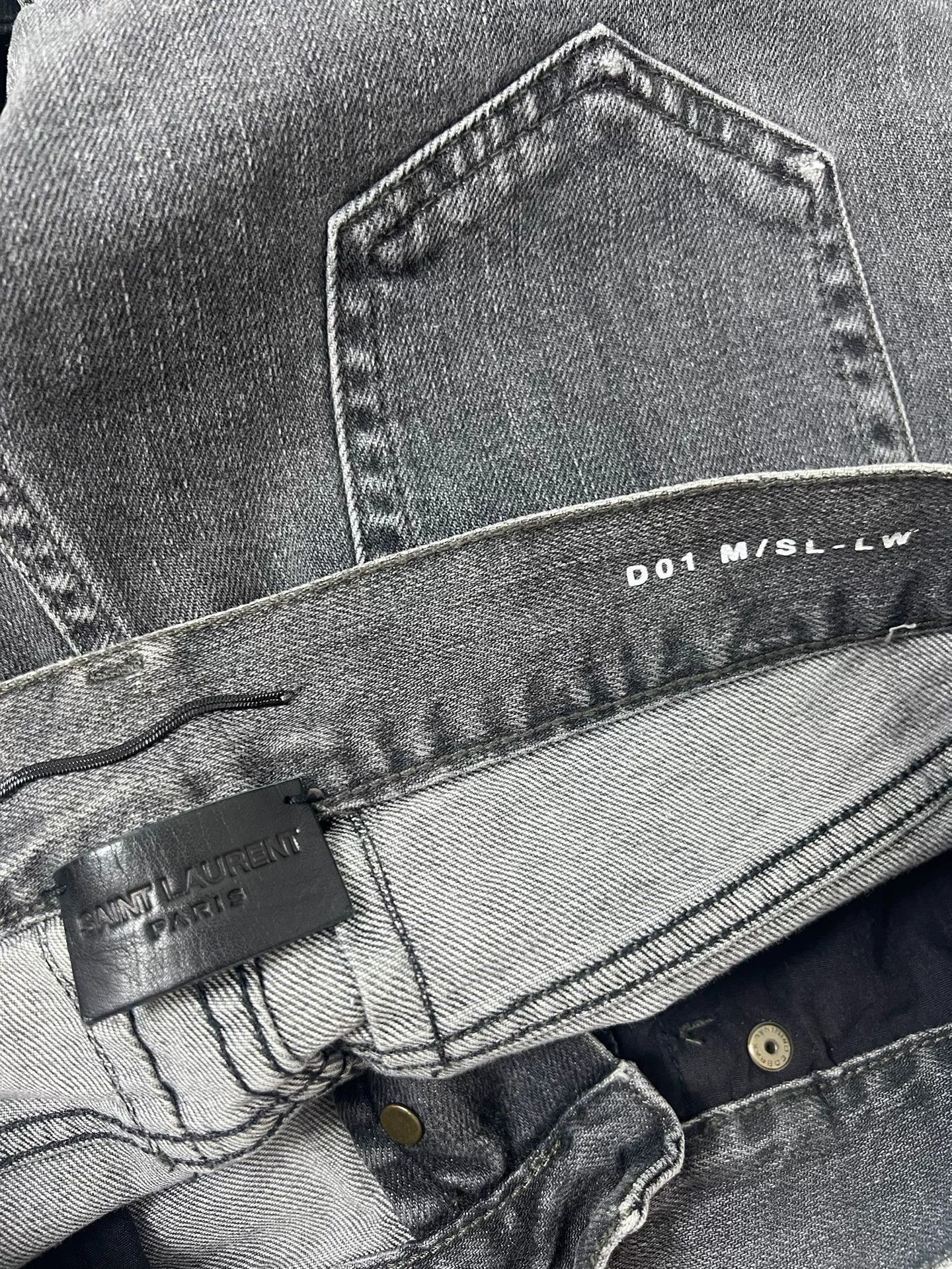 Saint Laurent Paris Saint Laurent Gray Denim Pants SLP16FW Size US 28 / EU 44 - 4 Thumbnail